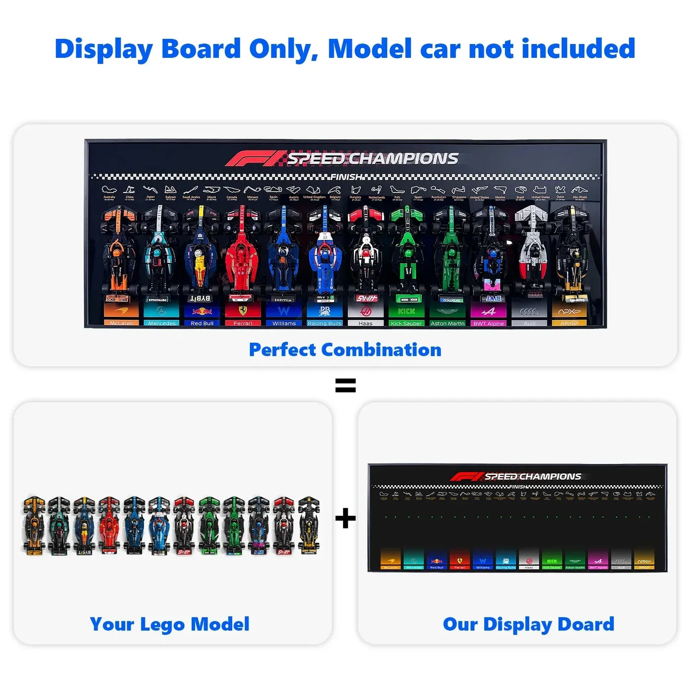 Display Wall Frame for LEGO Speed Champions F1 Series 12-in-1 / Horizontal — 18