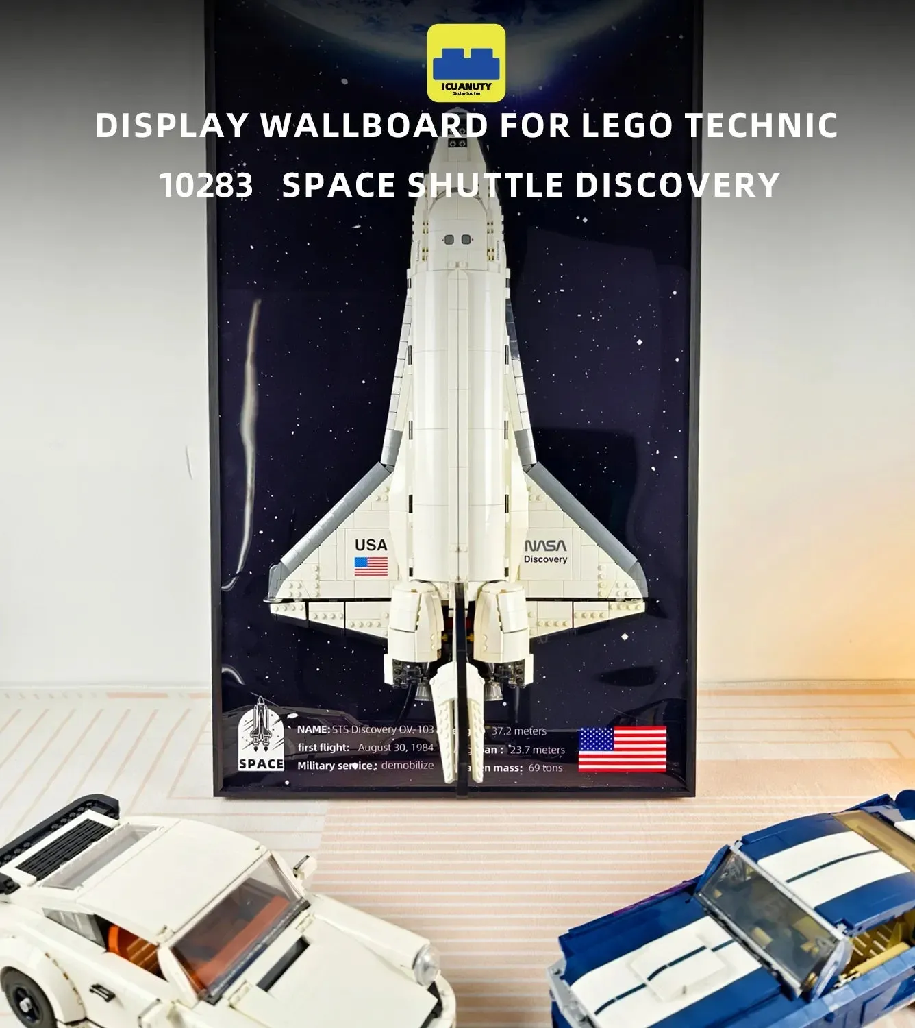 Väggmonterad displayram för LEGO® 10283 Icons NASA Space Shuttle Discovery — 4