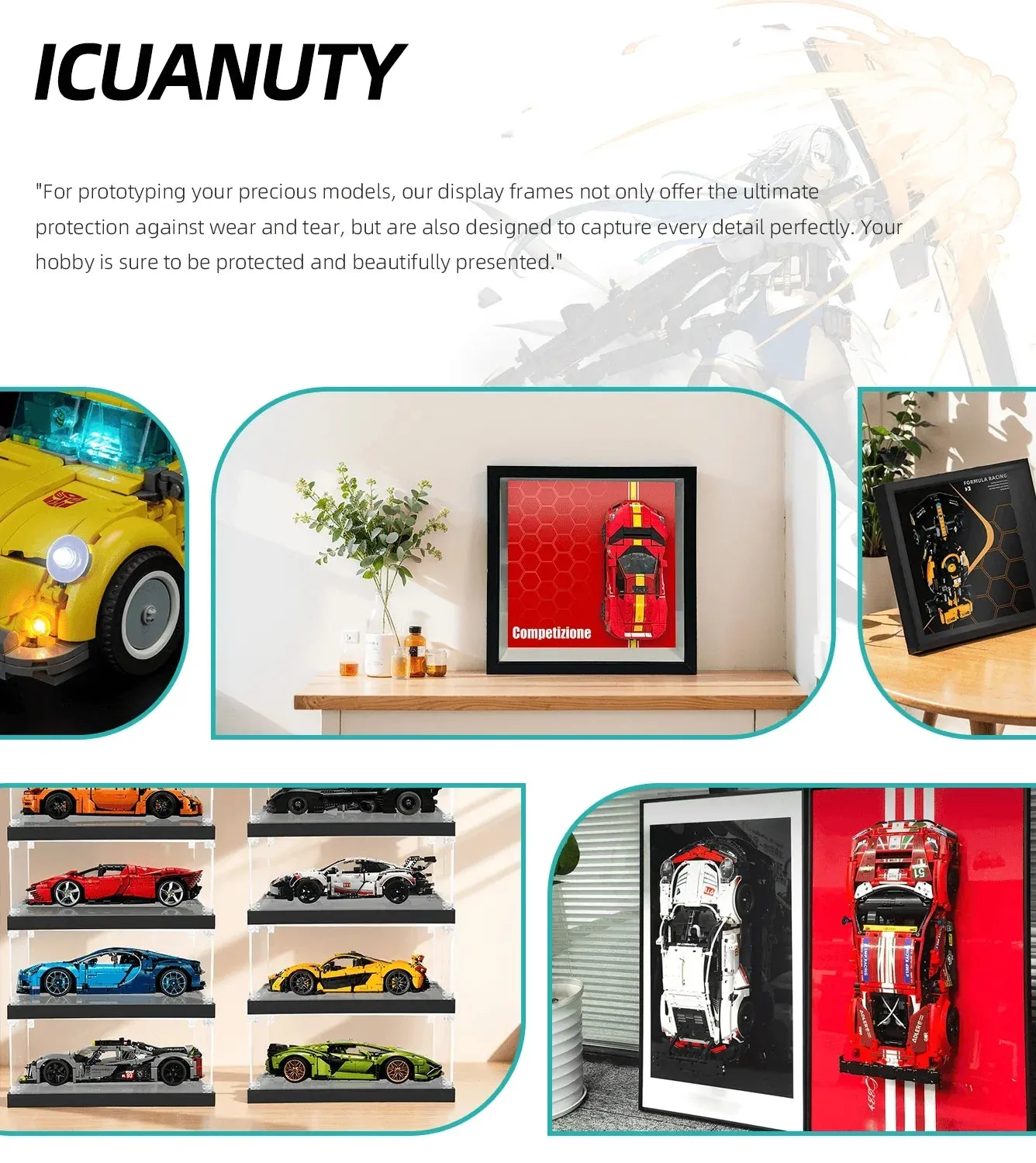 Display Frame for Lego Speed Champions 1970 Ferrari 812 M Toy Car 76914 Sports Red Race Car — 4