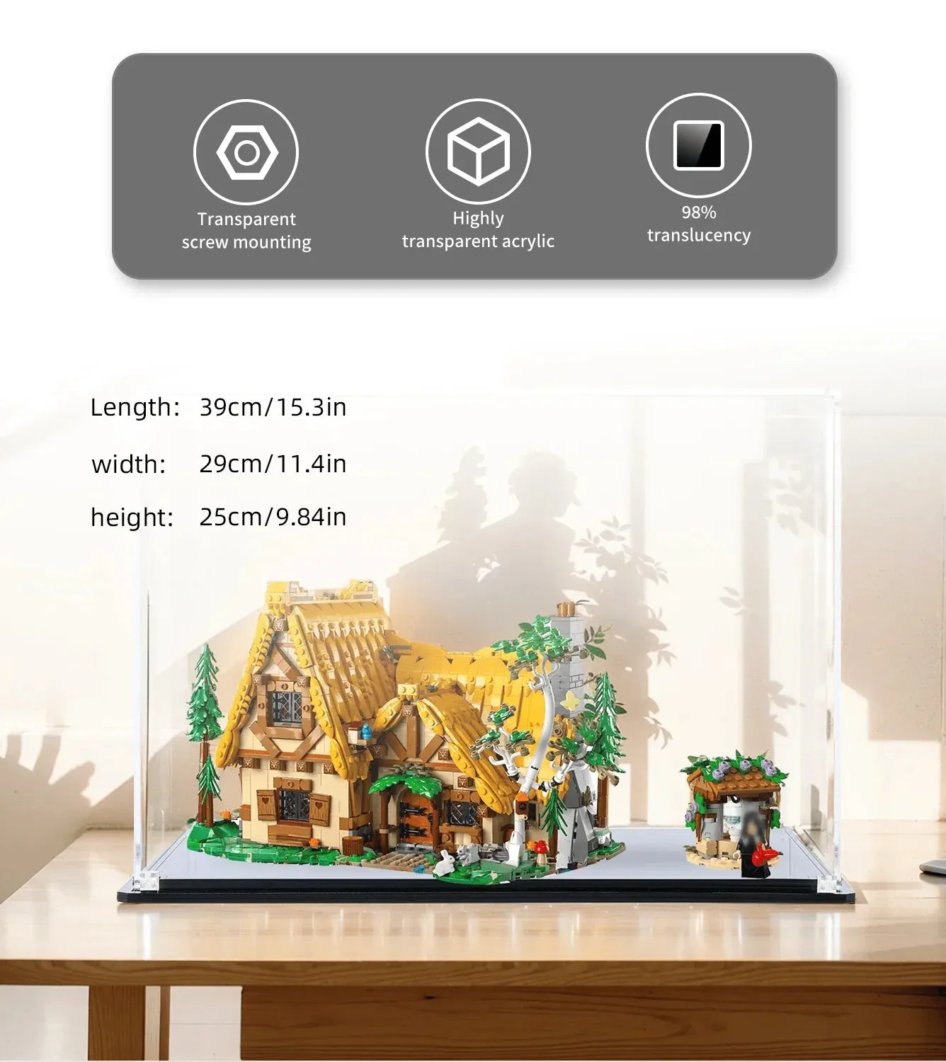 Display Case for LEGO® Snow White and the Seven Dwarfs' Cottage 43242 — 5