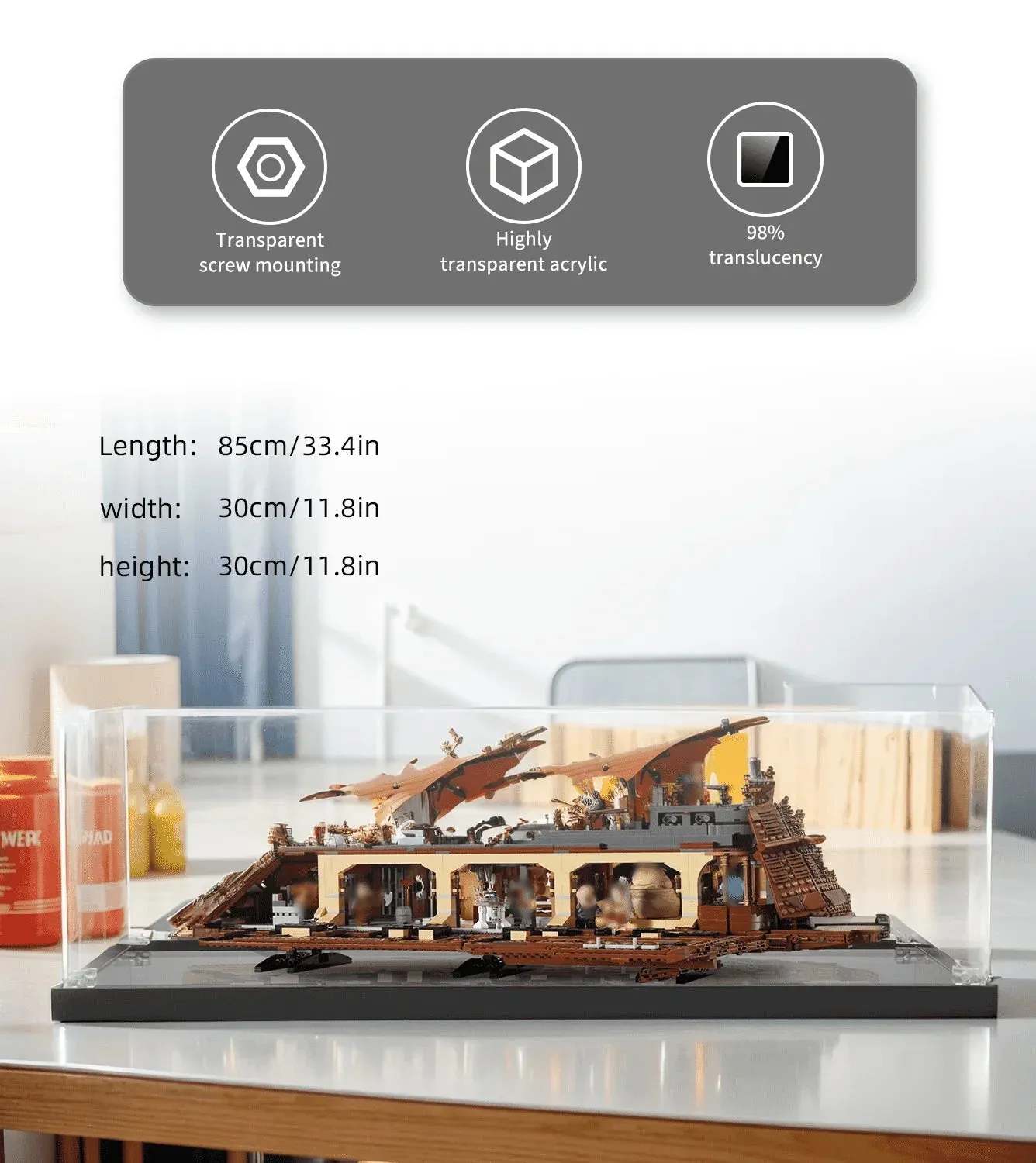 Bemalte Premium-Acrylvitrine für LEGO® Star Wars™ Jabba's Sail Barge™ (75397) — 9
