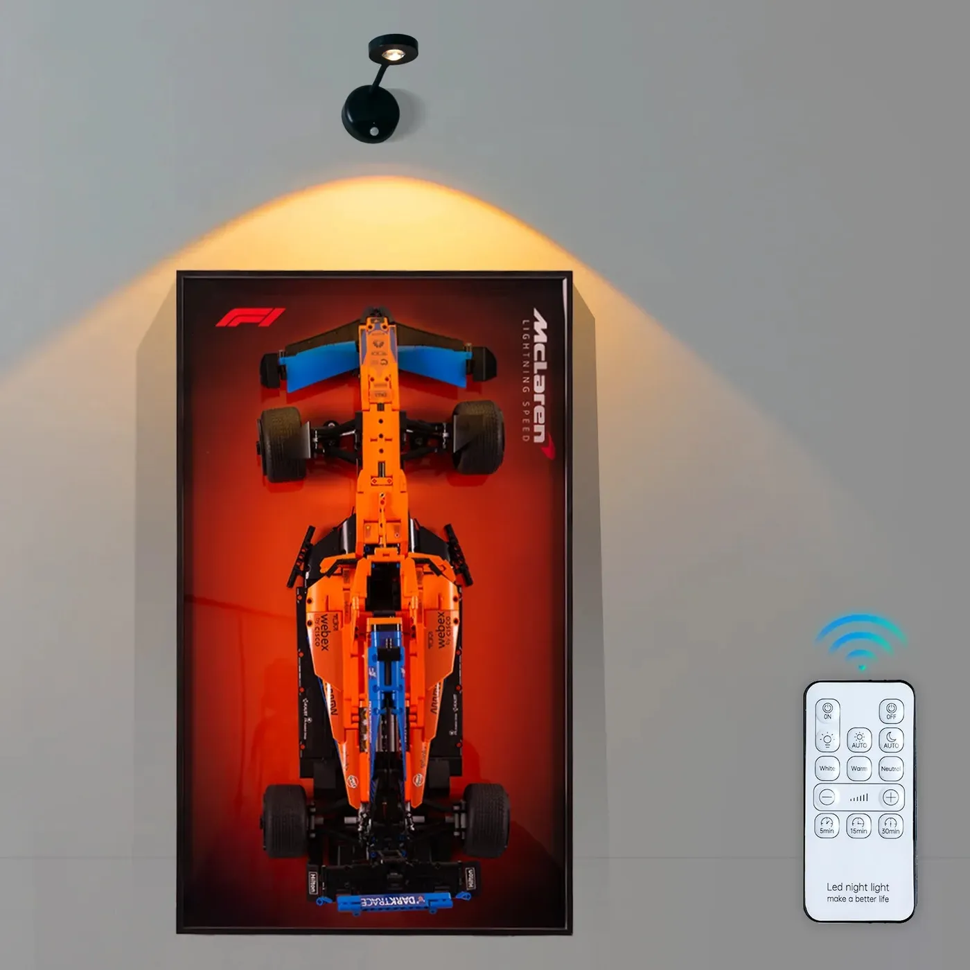LED-lampa som matchar displayramen | Trådlös uppladdningsbar LED-vägglampa | Fjärrkontroll, rörelsesensor | — 8