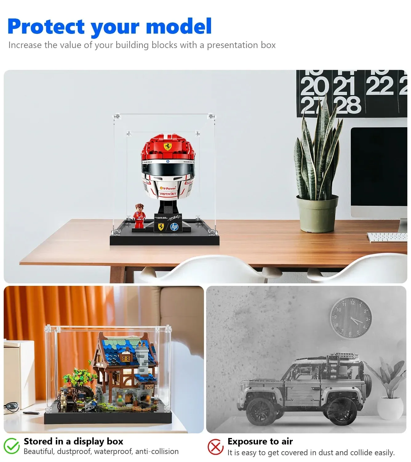 Vitrine für LEGO® Scuderia Ferrari HP Charles Leclerc Helmet 43014 — 14