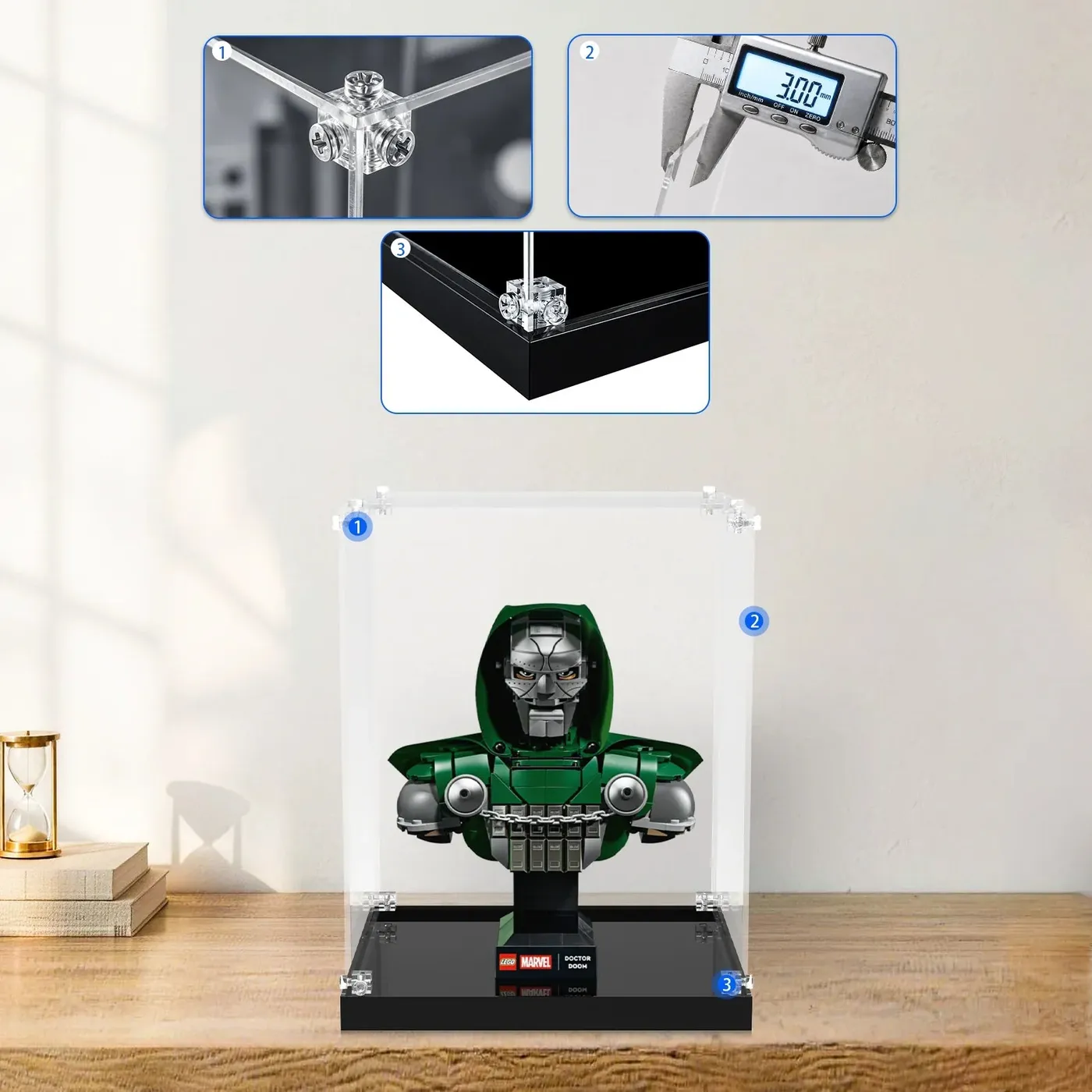 Acryl-Vitrine für LEGO Marvel Doctor Doom Bust 76345 — 18