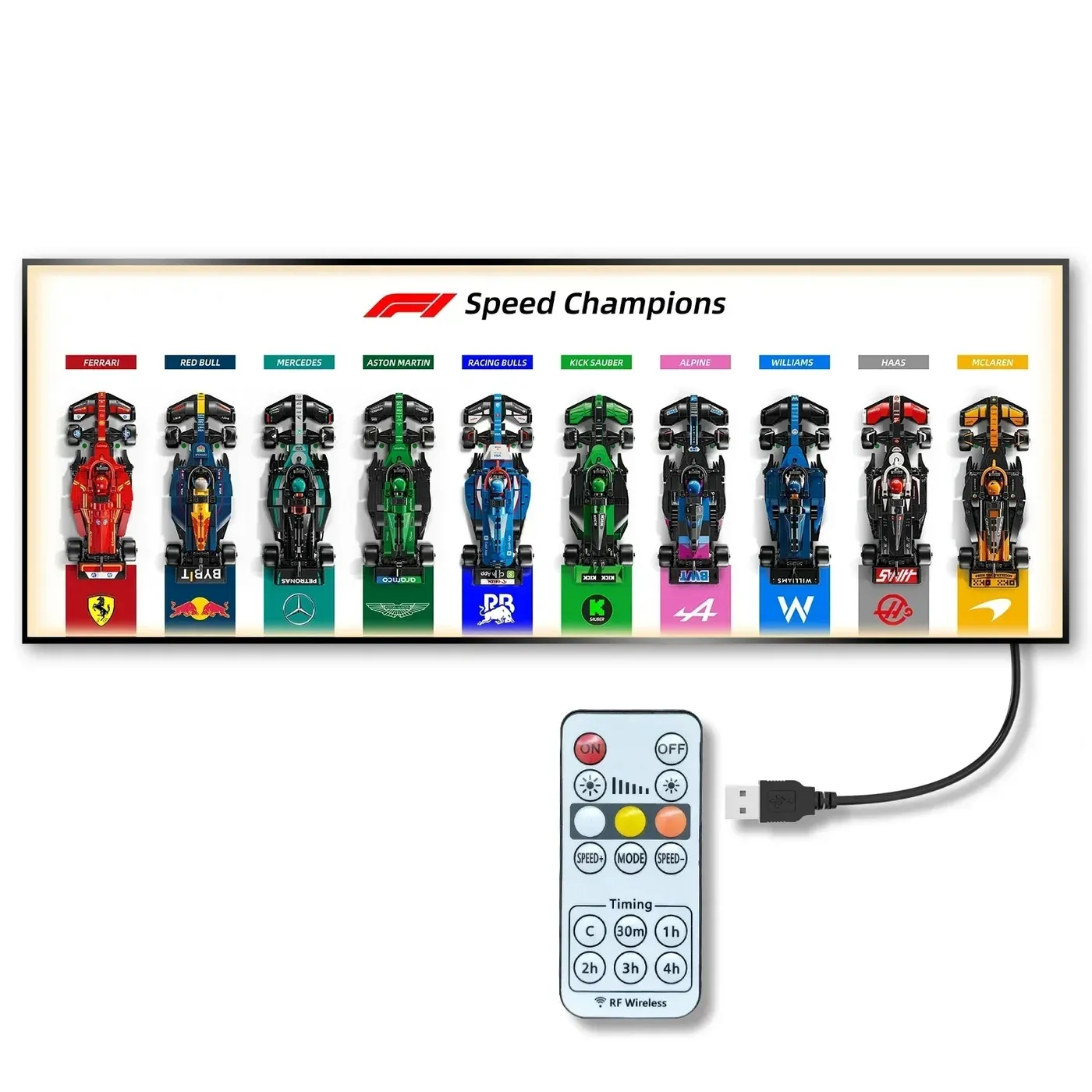 Display wall frame for LEGO Speed Champion F1 series Full Collection /horizontal line display — 14