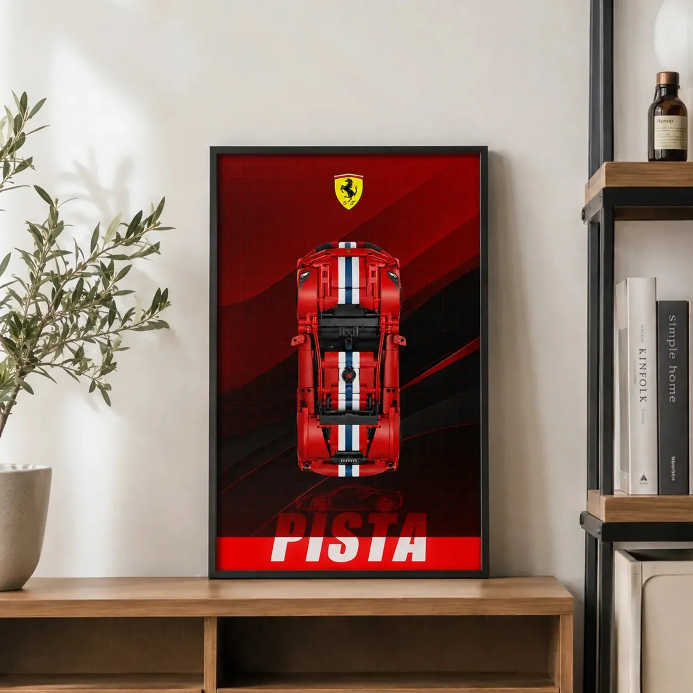 Sieninis eksponavimo rėmas LEGO Technic™ Ferrari 488 Pista Car 42235 — 2