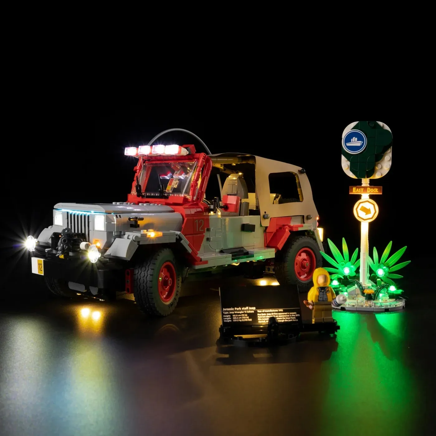 Premium-Beleuchtungsset kompatibel mit LEGO® Jurassic World™ Jurassic Park Jeep® Wrangler 77984 — 3