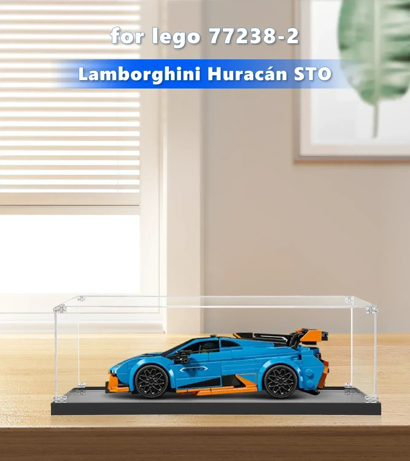 Vitrine für LEGO® Speed Champions Lamborghini Revuelto & Huracán STO 77238 (Blau) — 3