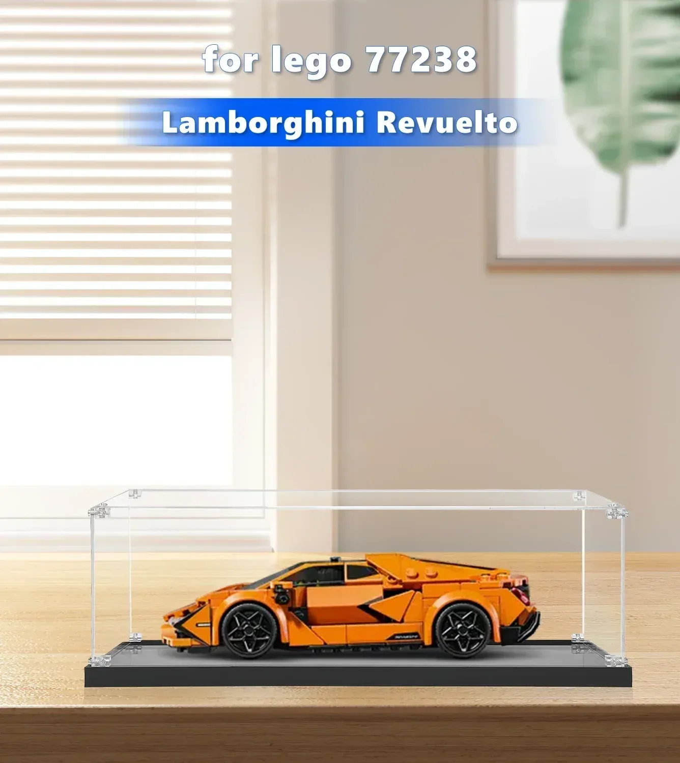 Display Case for LEGO® Speed Champions Lamborghini Revuelto & Huracán STO 77238 (Orang) — 3