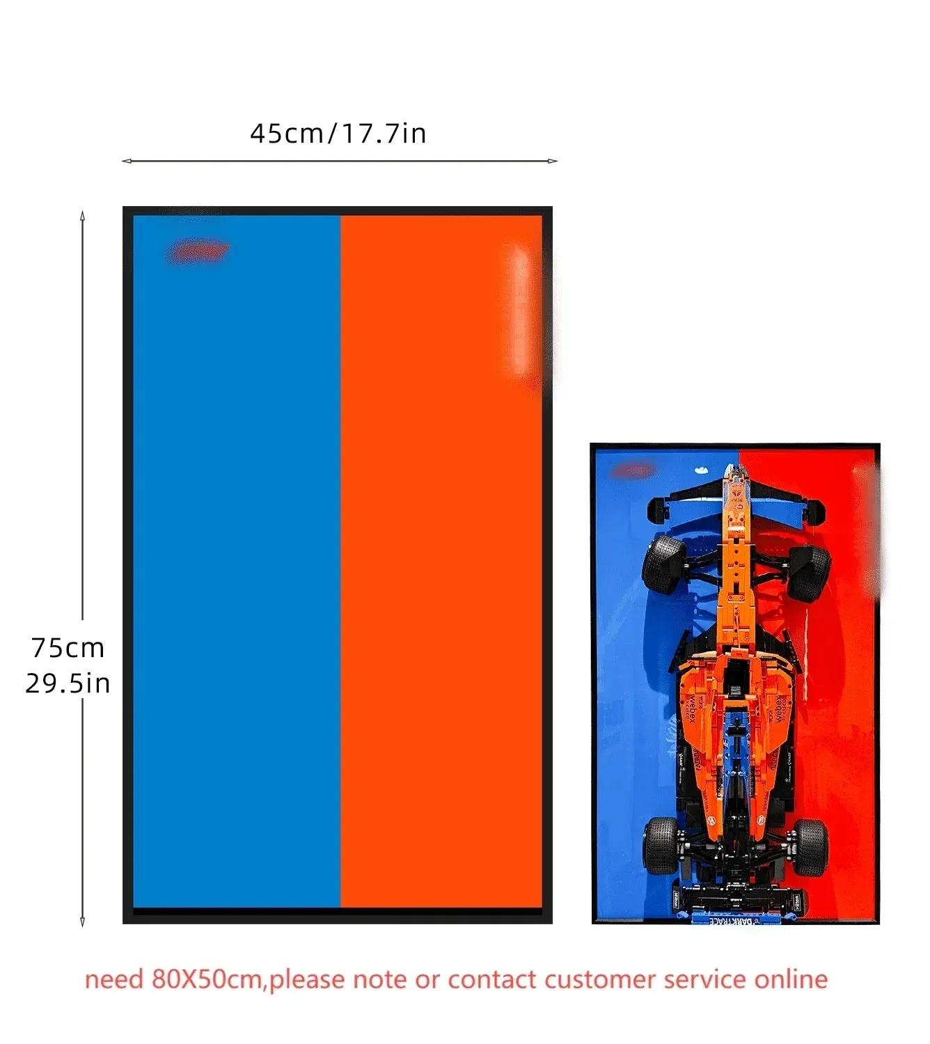 Sieninis eksponavimo rėmas, skirtas LEGO 42141 Technic™ McLaren Formula 1™ Race Car — 2