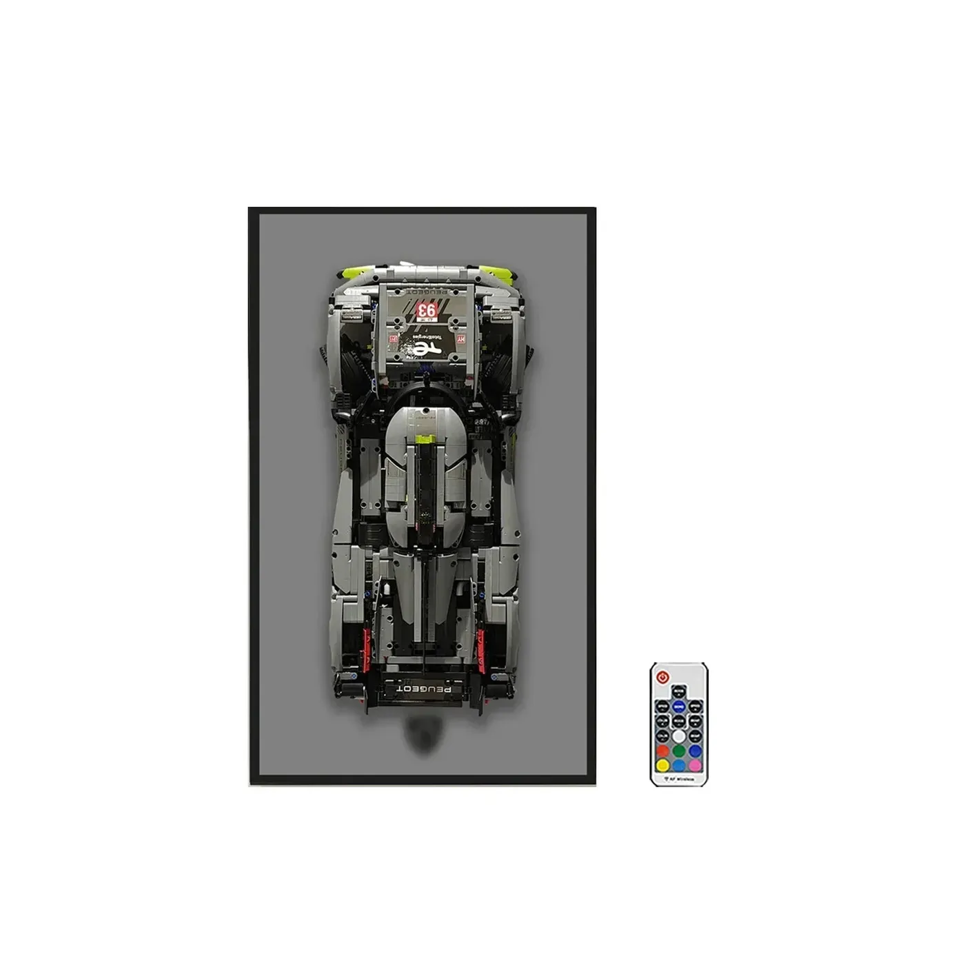Väggmonterad displayram för LEGO 42156 Technic™ PEUGEOT 9X8 24H Le Mans Hybrid Hypercar — 32