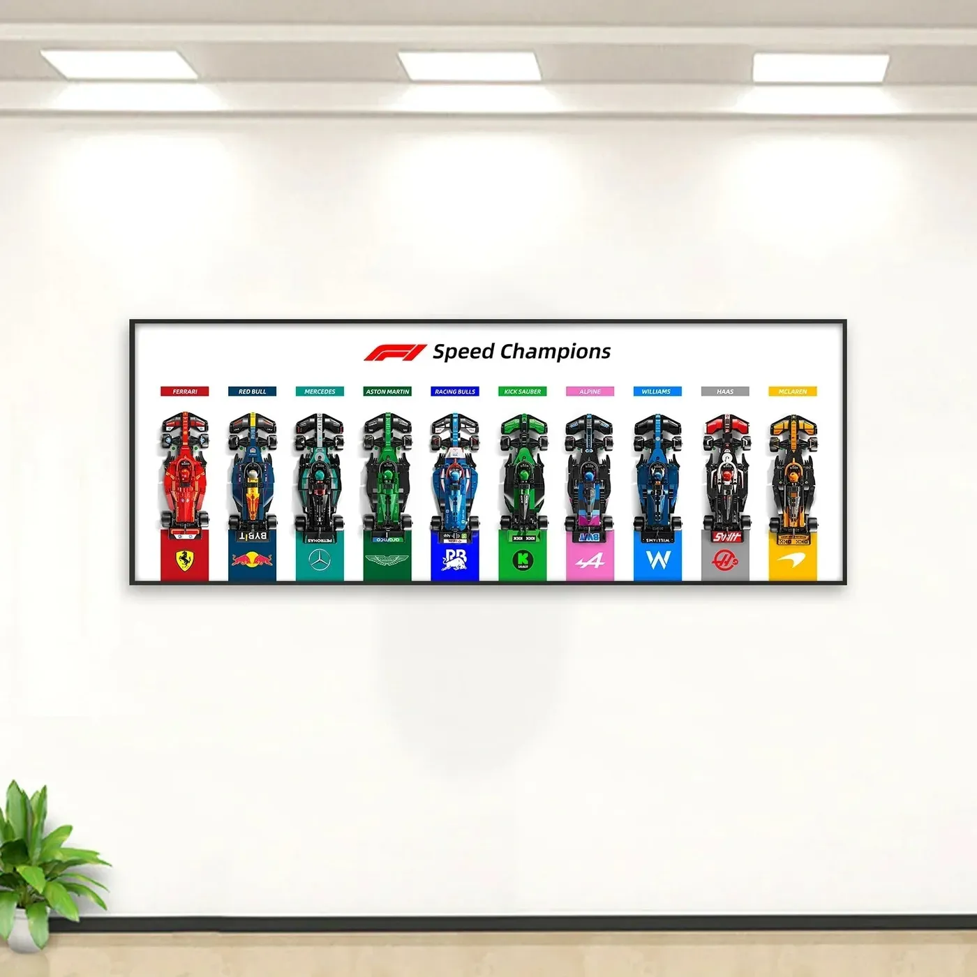 Display wall frame for LEGO Speed Champion F1 series Full Collection /horizontal line display — 2