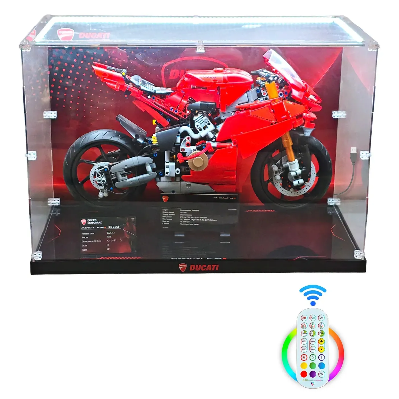 Gablota ekspozycyjna do LEGO Technic™ Ducati Panigale V4 S Motorcycle 42202 — 6