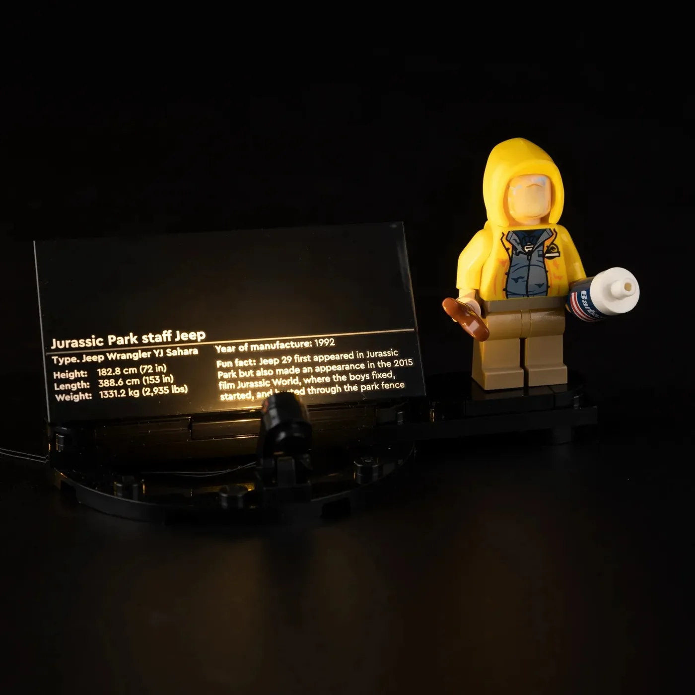 Premium-Beleuchtungsset kompatibel mit LEGO® Jurassic World™ Jurassic Park Jeep® Wrangler 77984 — 18