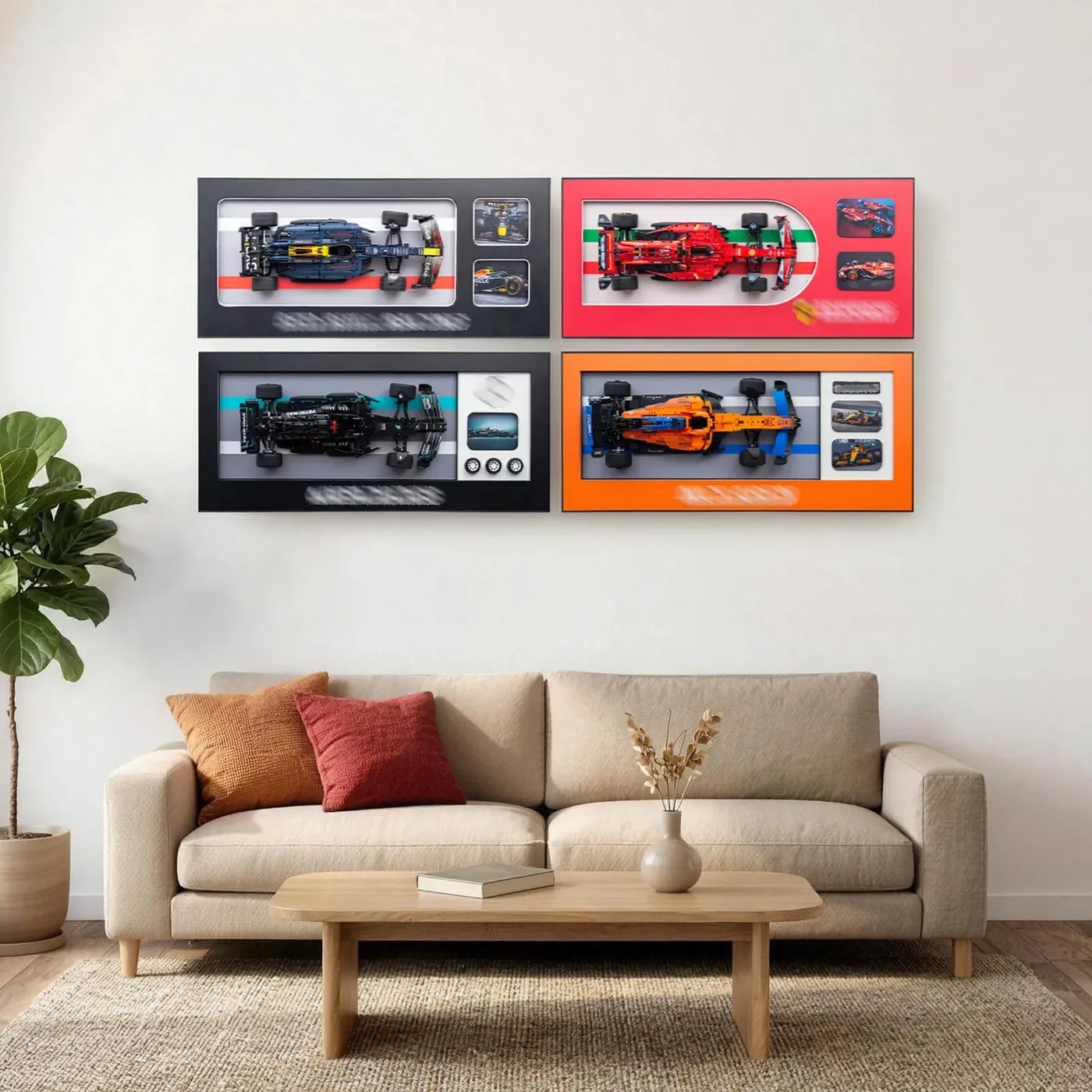 Väggmonterad displayram för LEGO® Technic™ Ferrari SF-24 F1 Car 42207 — 7
