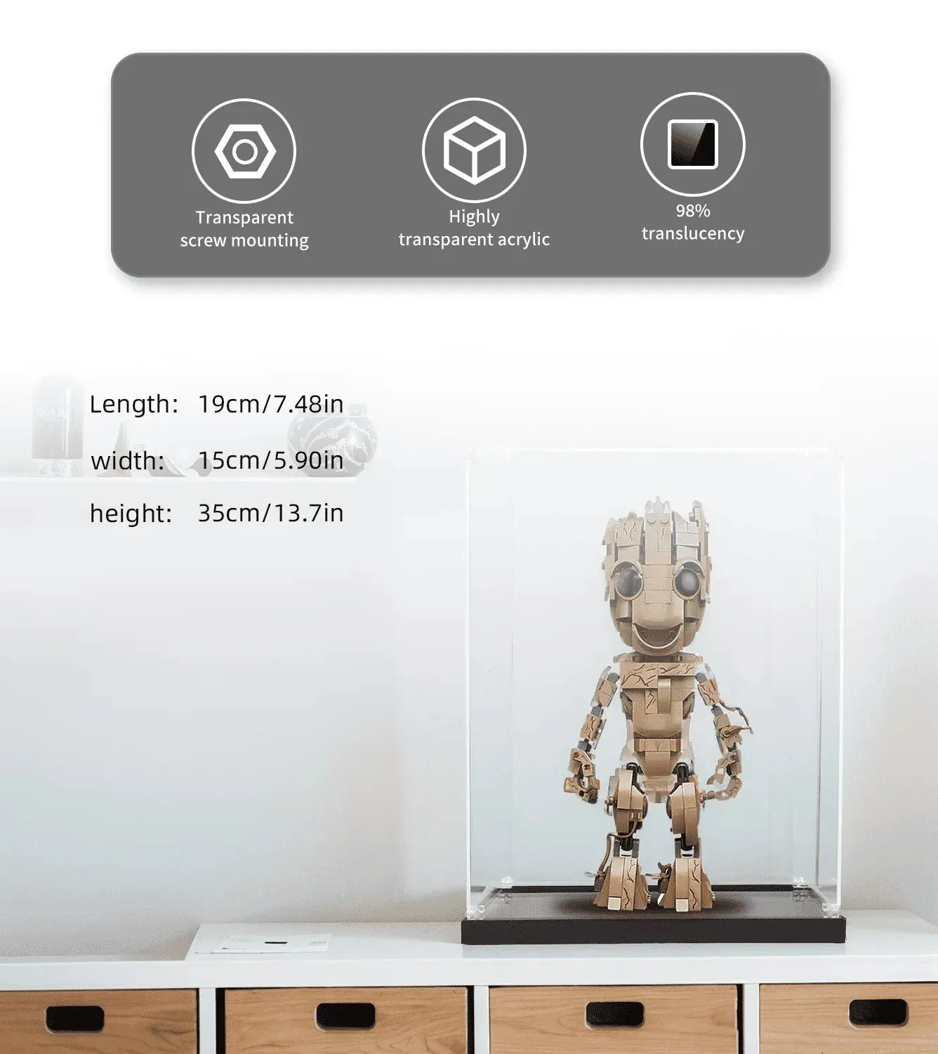 KABO-Vitrine für Lego Marvel I am Groot 76217 — 5