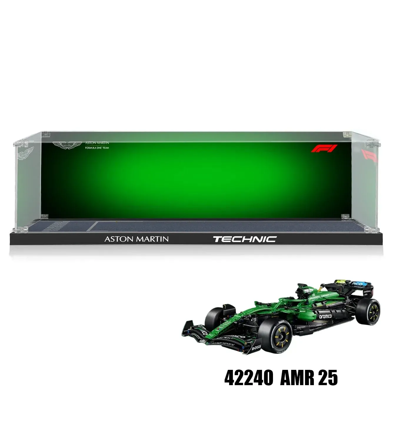 Vitrine für LEGO Technic™ Aston Martin Aramco AMR25 F1® Car 42240 — 3