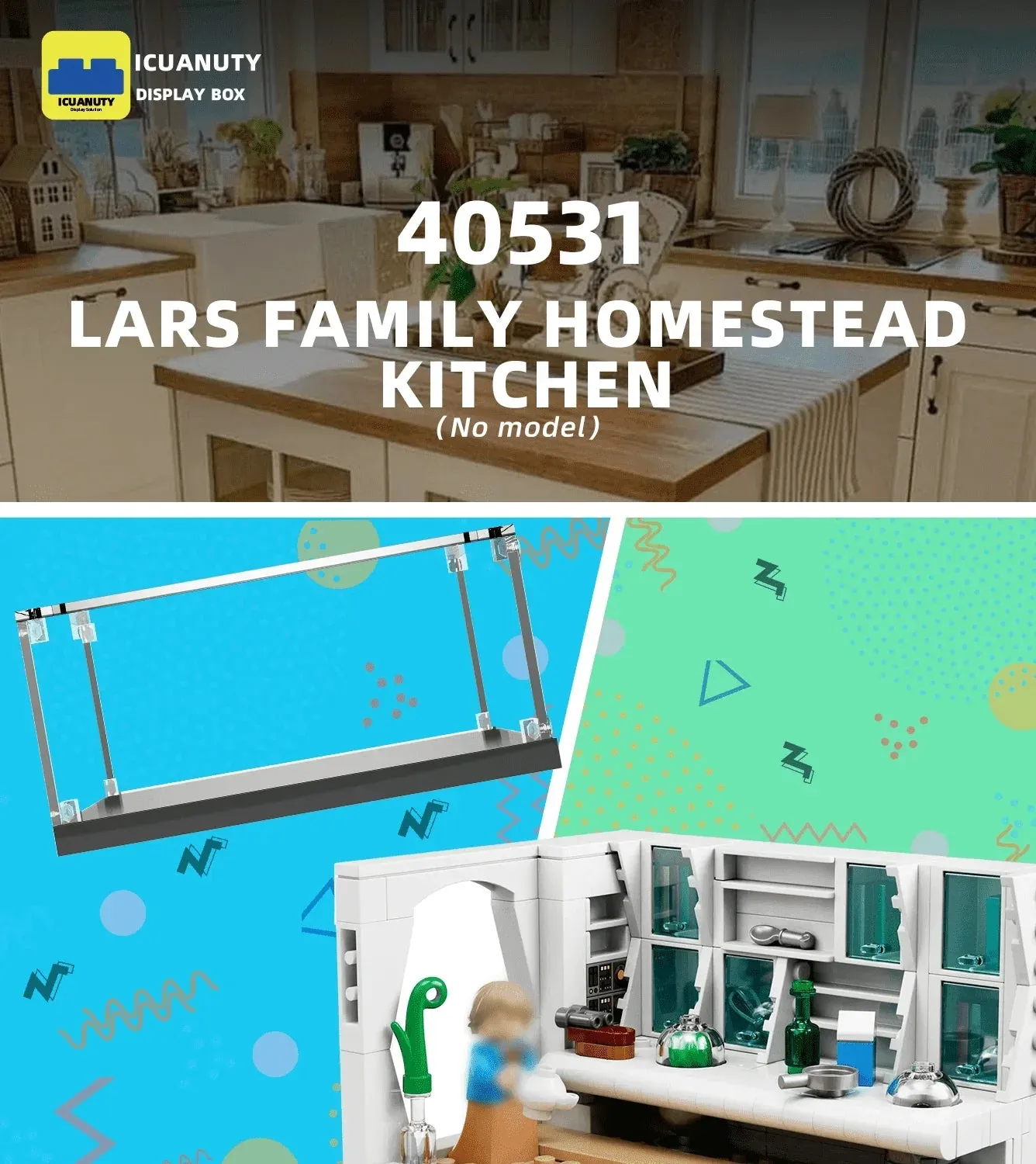 Gablota ekspozycyjna do LEGO Star Wars Lars Family Homestead Kitchen 40531 — 4