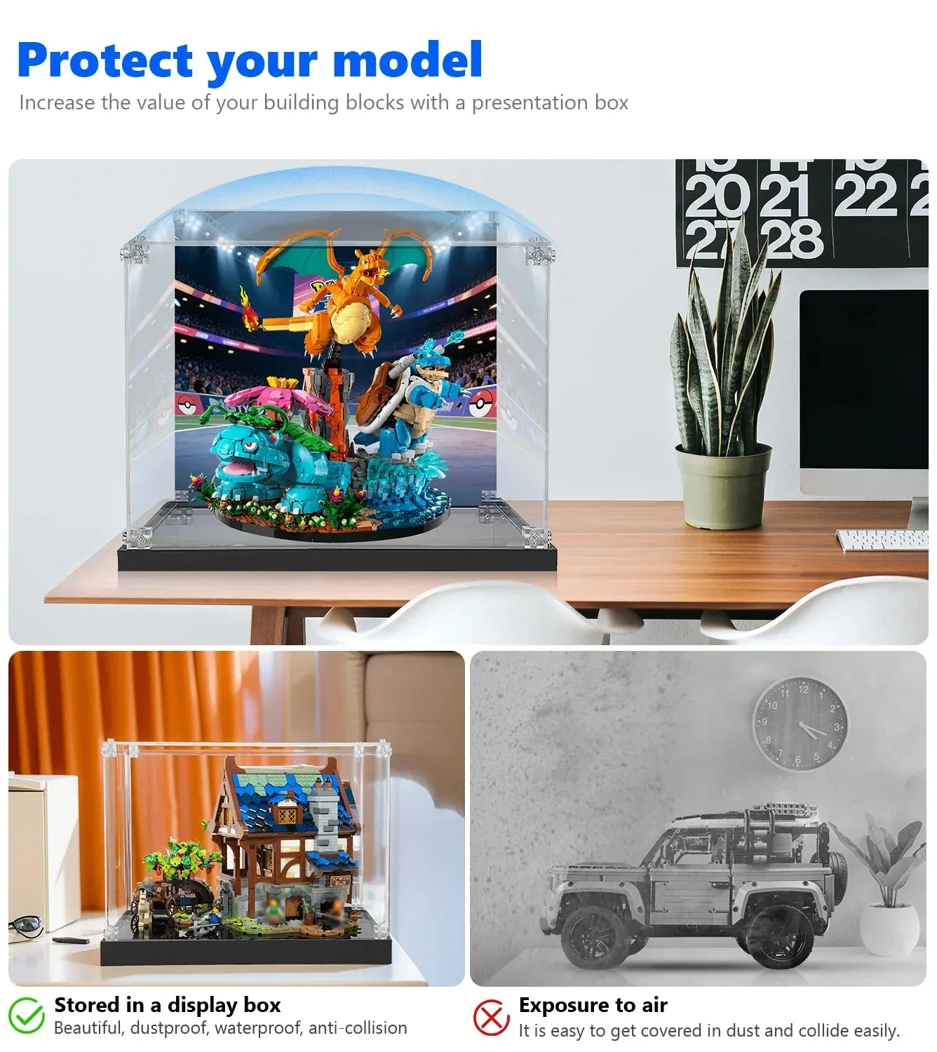 Gablota ekspozycyjna Premium kompatybilna z LEGO Pokémon Venusaur, Charizard and Blastoise 72153 — 3