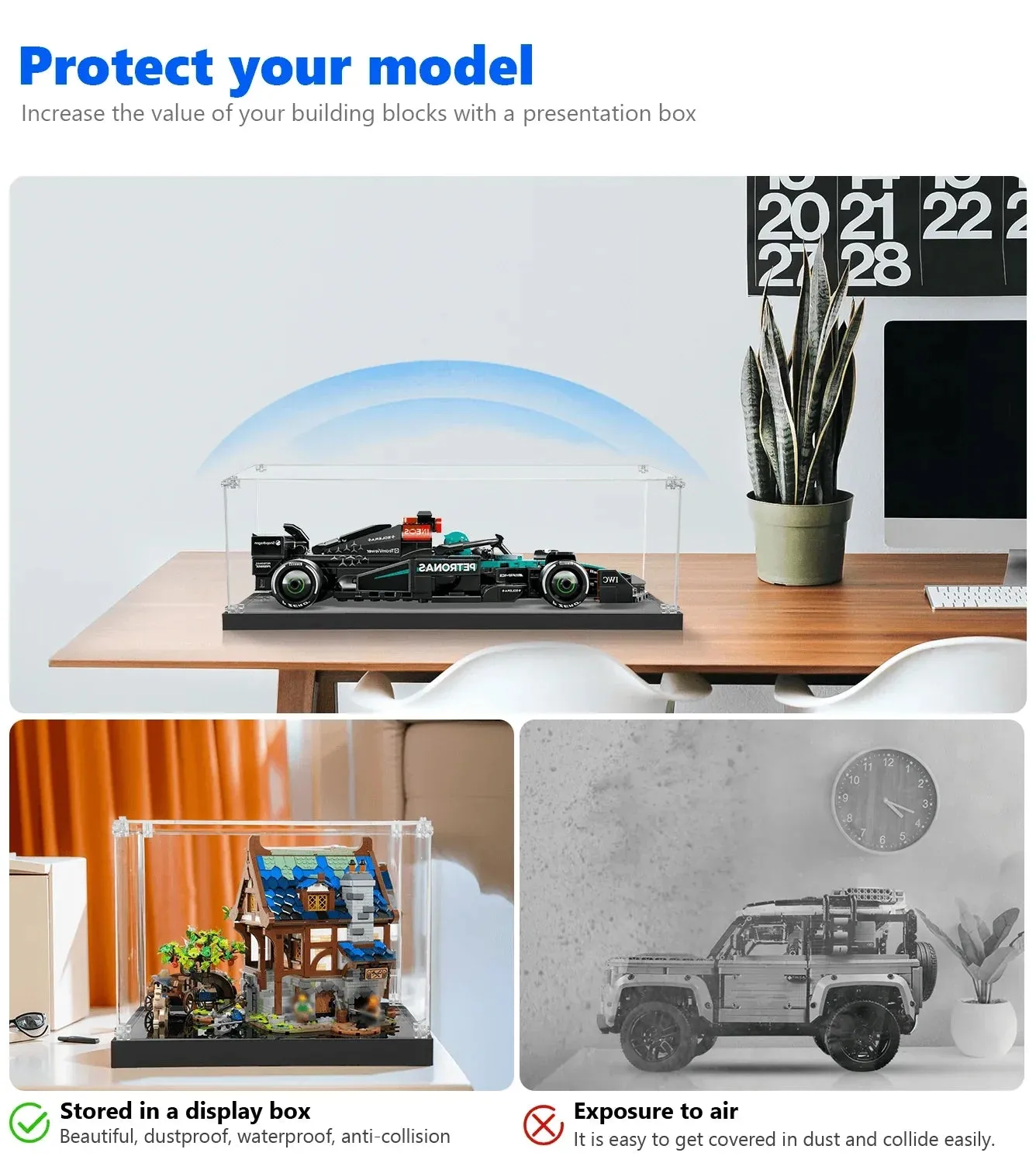 Vitrine für LEGO AMG F1 W15 (Maßstab 1:32) 77244 — 3