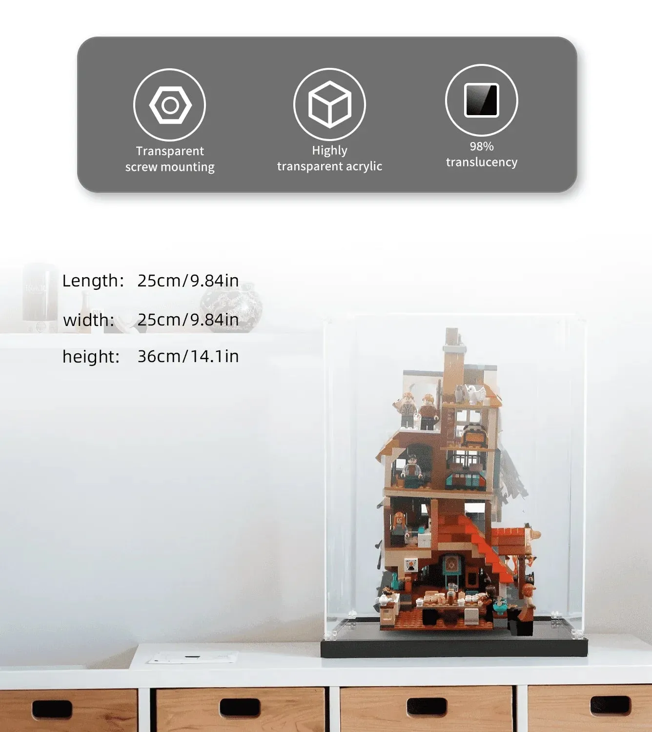 Display case for LEGO Harry Potter Attack on The Burrow 75980 — 4