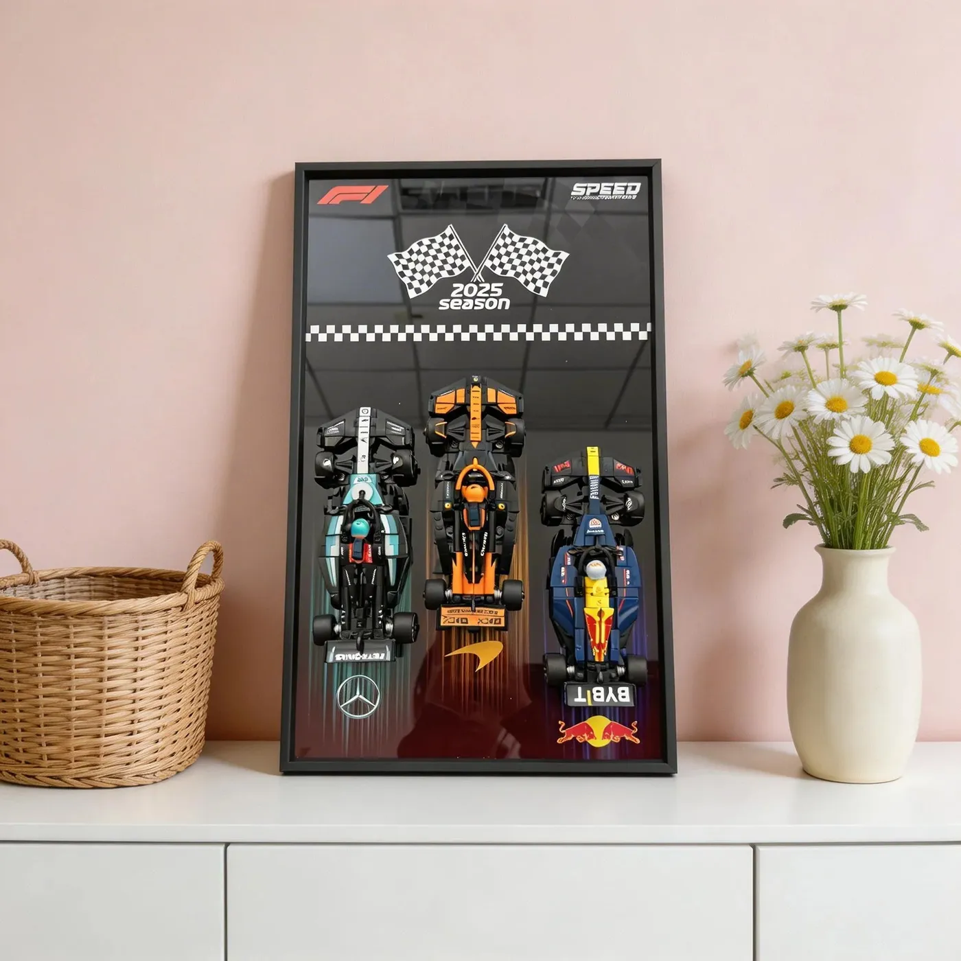 Wandrahmen kompatibel mit LEGO® Speed Champion F1 Car (1:32) Triple Racer 2025 — 2