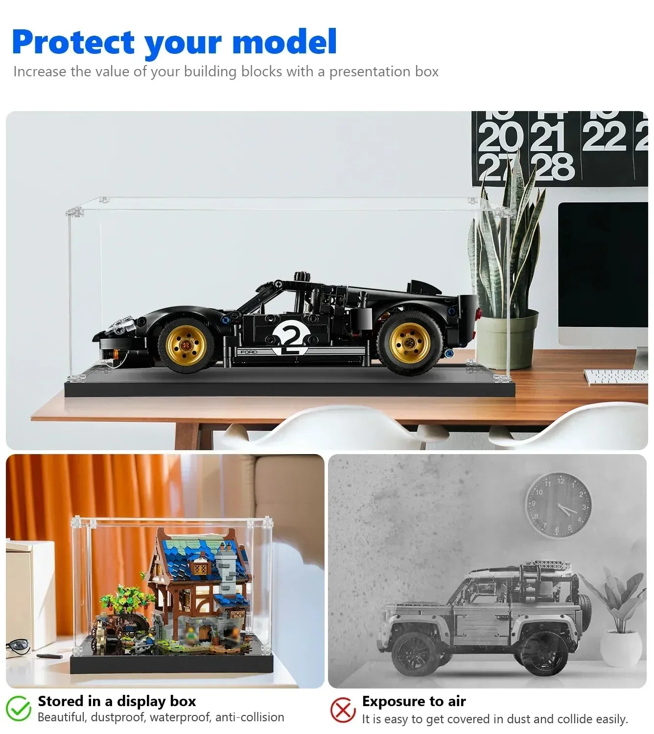 Display Case For LEGO Technic 1966 Ford GT40 MKII Race Car 42223 — 4