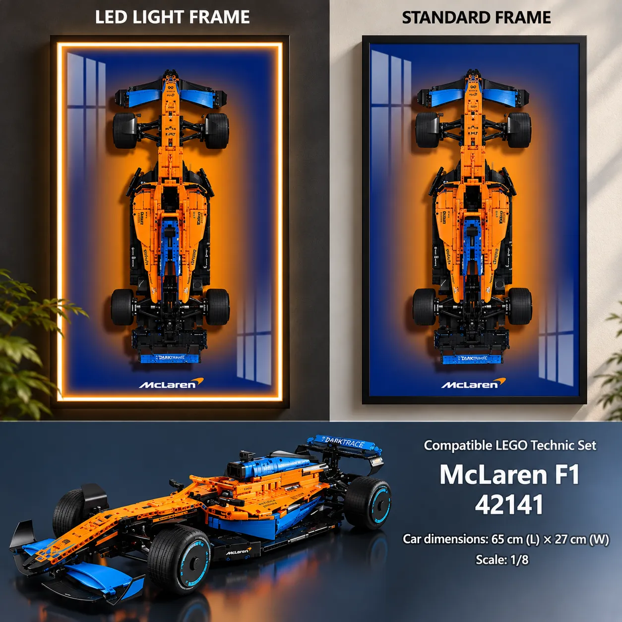 Wand-Displayrahmen für LEGO® Technic™ McLaren Formula 1™ Race Car 42141 — 2