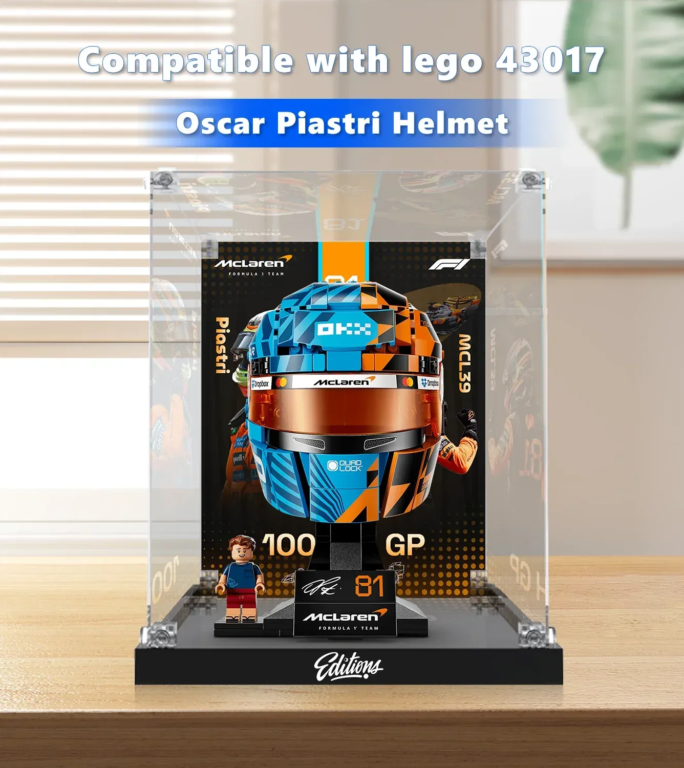 Eksponavimo dėžė LEGO® Editions McLaren Mastercard F1® Team Oscar Piastri Helmet 43017 — 10