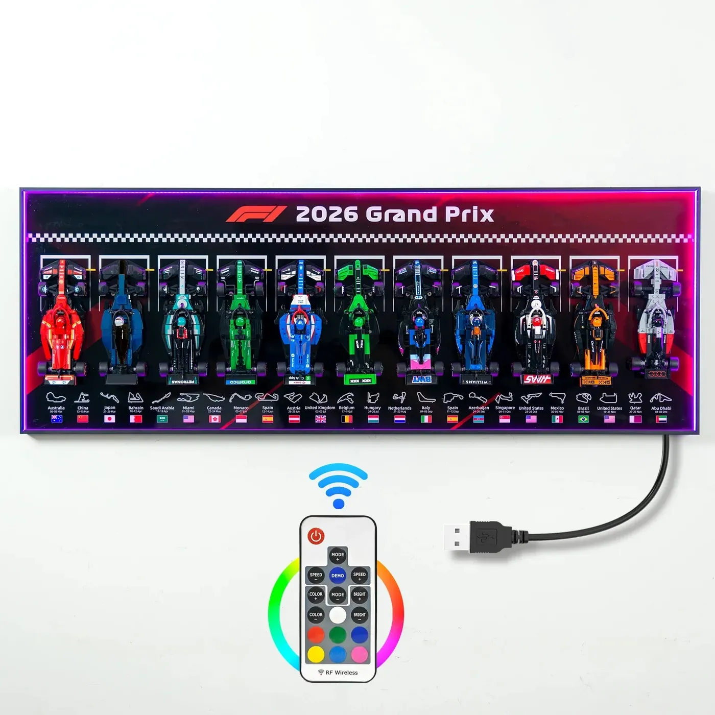Sieninis eksponavimo rėmas LEGO Speed Champions F1 serijai / horizontalus, naujiena 2026 — 7