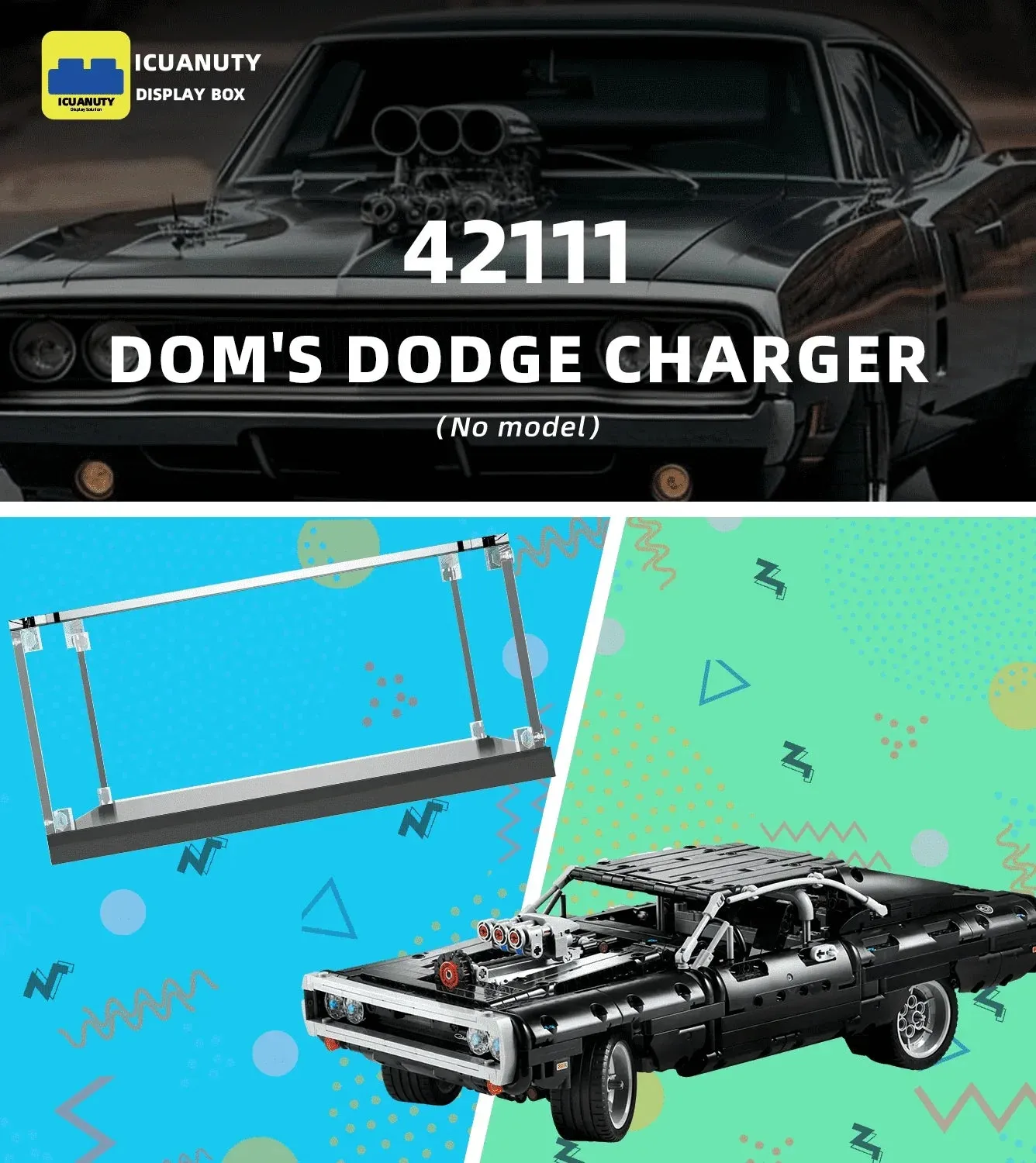 Vitrine für Lego Dodge Charger Race Car 42111 — 4