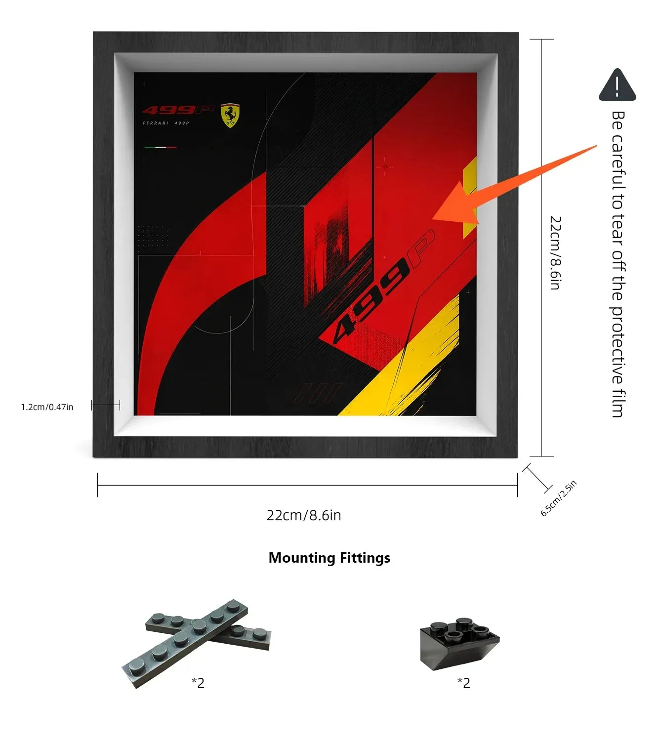 Väggmonterad displayram för LEGO Speed Champions Ferrari 499P 77261 — 6