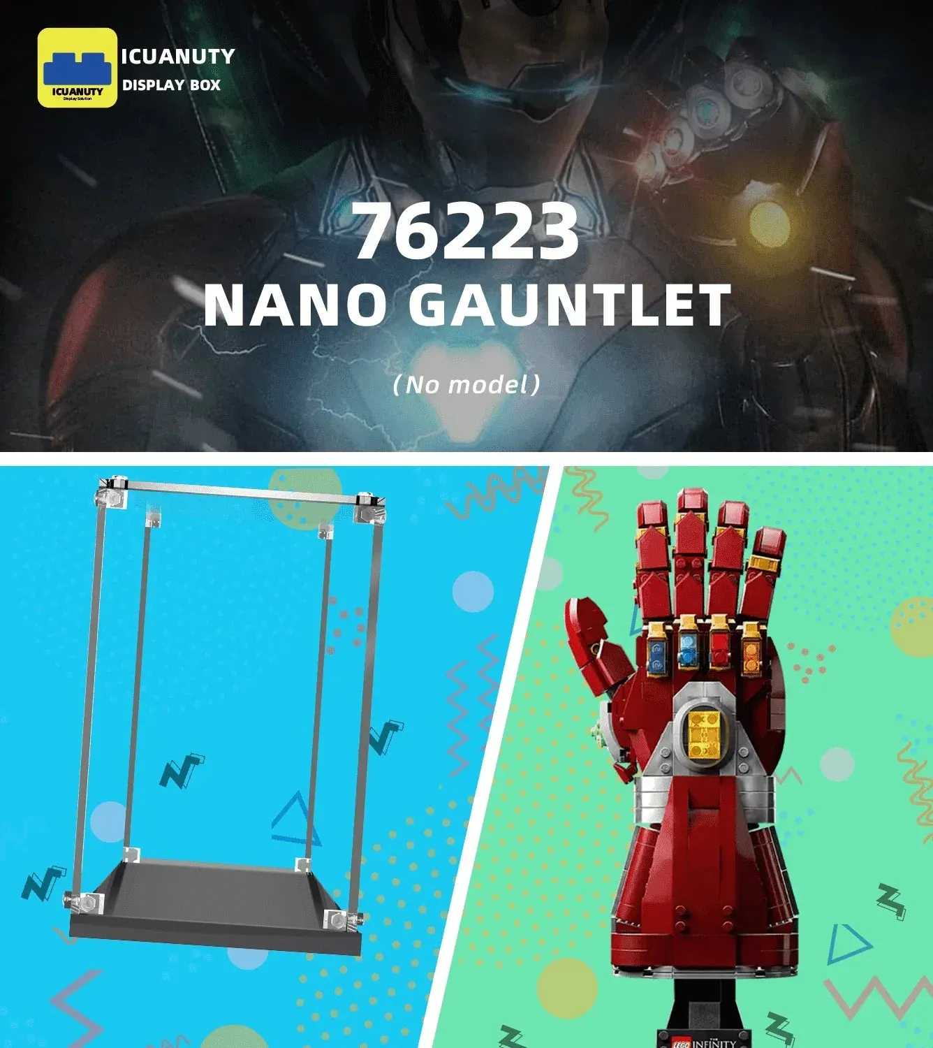 Display case for LEGO The Avengers Nano Gauntlet 76223 — 4