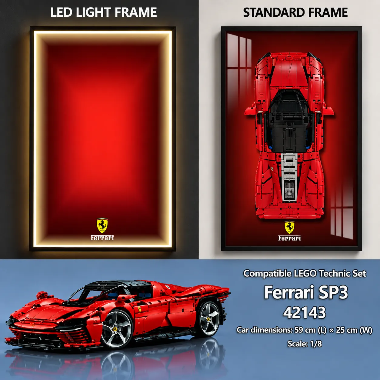 Wand-Displayrahmen für LEGO® 42143 Technic™ Ferrari Daytona SP3 — 2