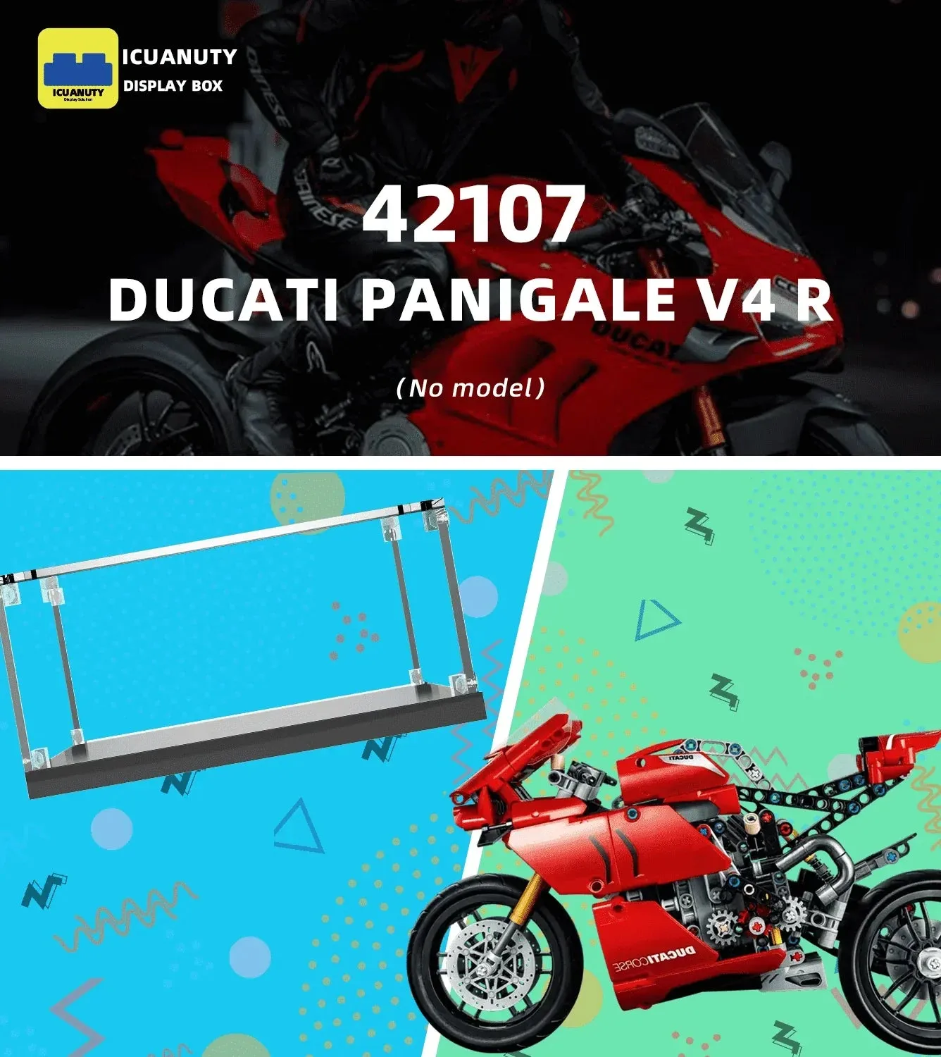 Gablota ekspozycyjna do LEGO Technic Ducati Panigale V4 R 42107 — 4
