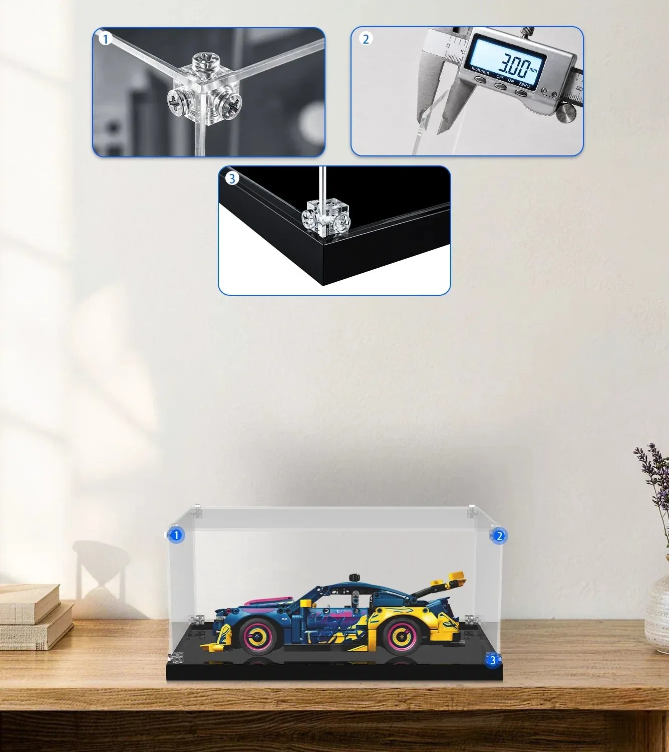 Display case for LEGO Technic™ Custom Garage Ford Mustang GT Ca 42236 — 15