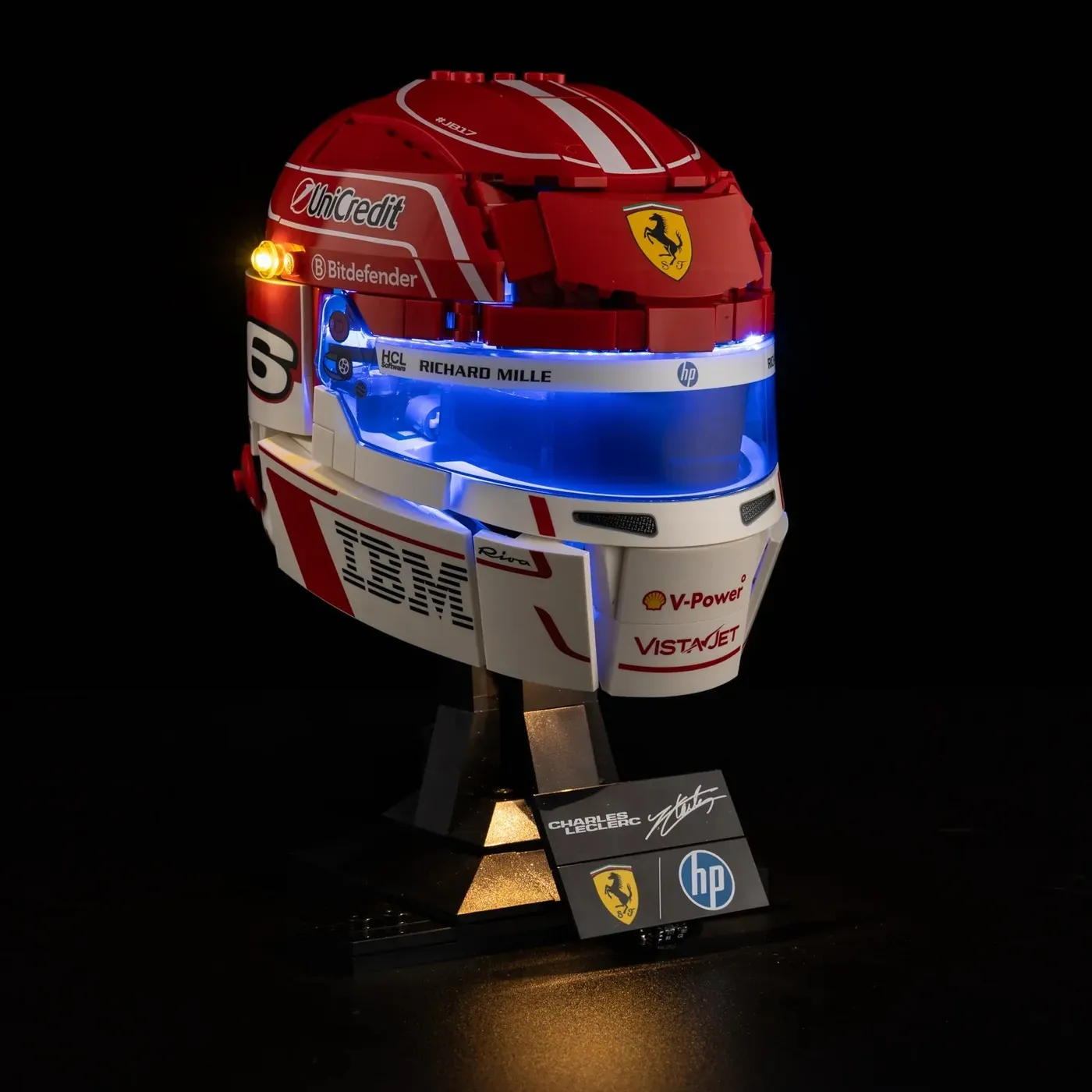 Zestaw oświetlenia Premium kompatybilny z LEGO® Editions Scuderia Ferrari HP Charles Leclerc Helmet 43014 — 4