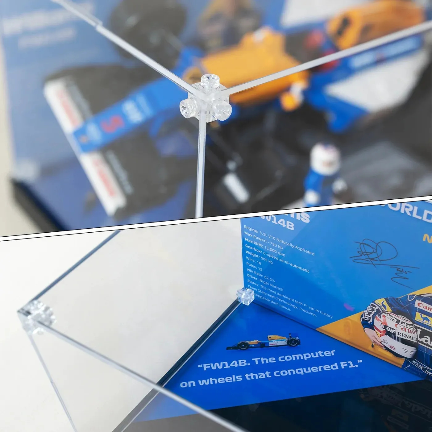 Display Case for LEGO® Icons F1 Legends Collection (McLaren MP4/4 10330, Williams FW14B 10353, Ferrari F2004 11375) — 19