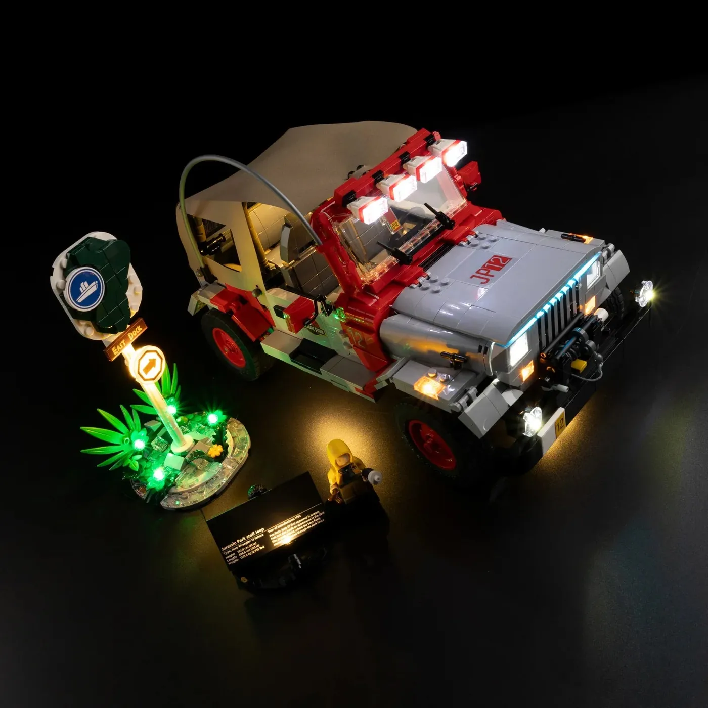 Premium-Beleuchtungsset kompatibel mit LEGO® Jurassic World™ Jurassic Park Jeep® Wrangler 77984 — 13