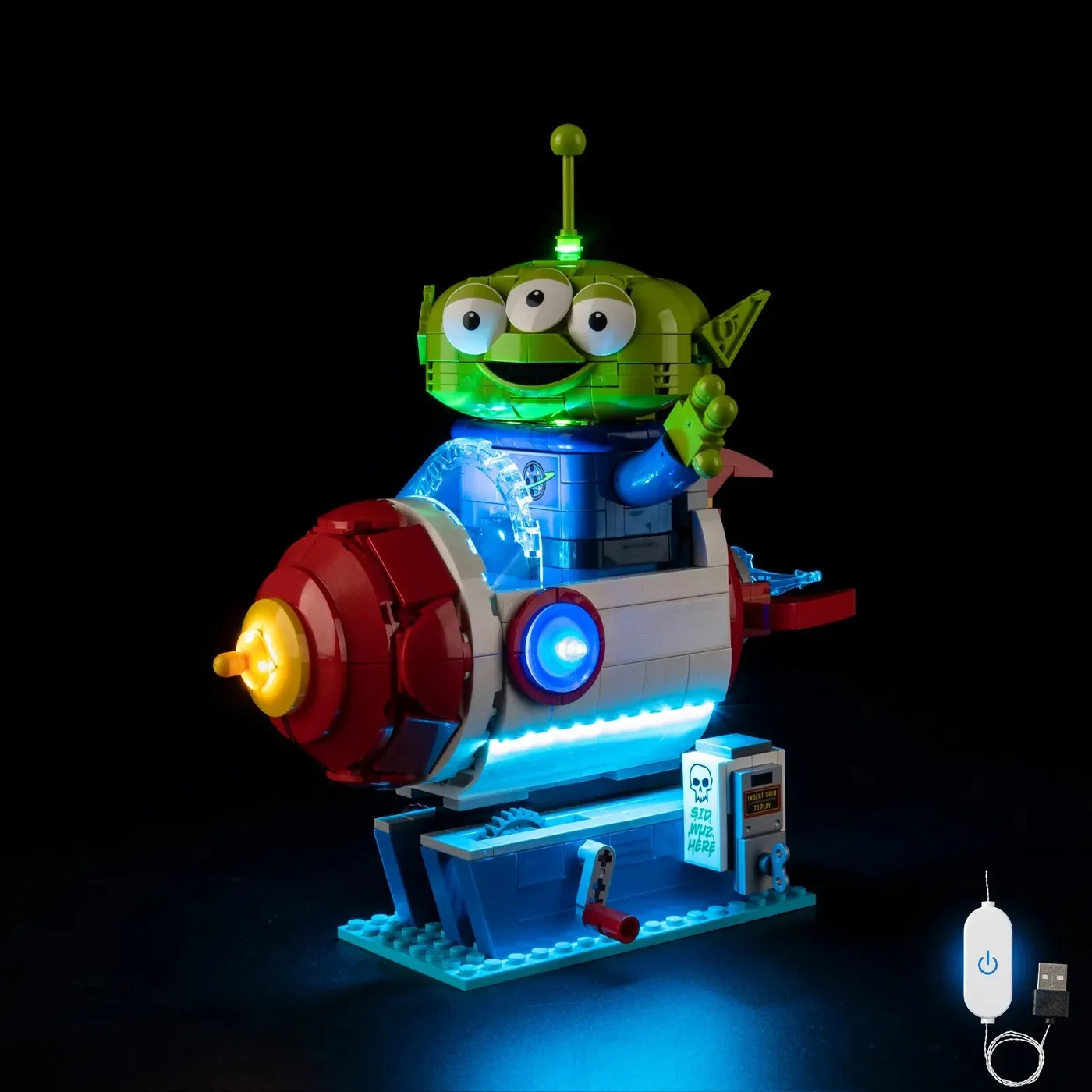 Premium-belysningskit kompatibelt med LEGO® Disney™ Alien with Pizza Planet Rocket Ride 43307 — 6
