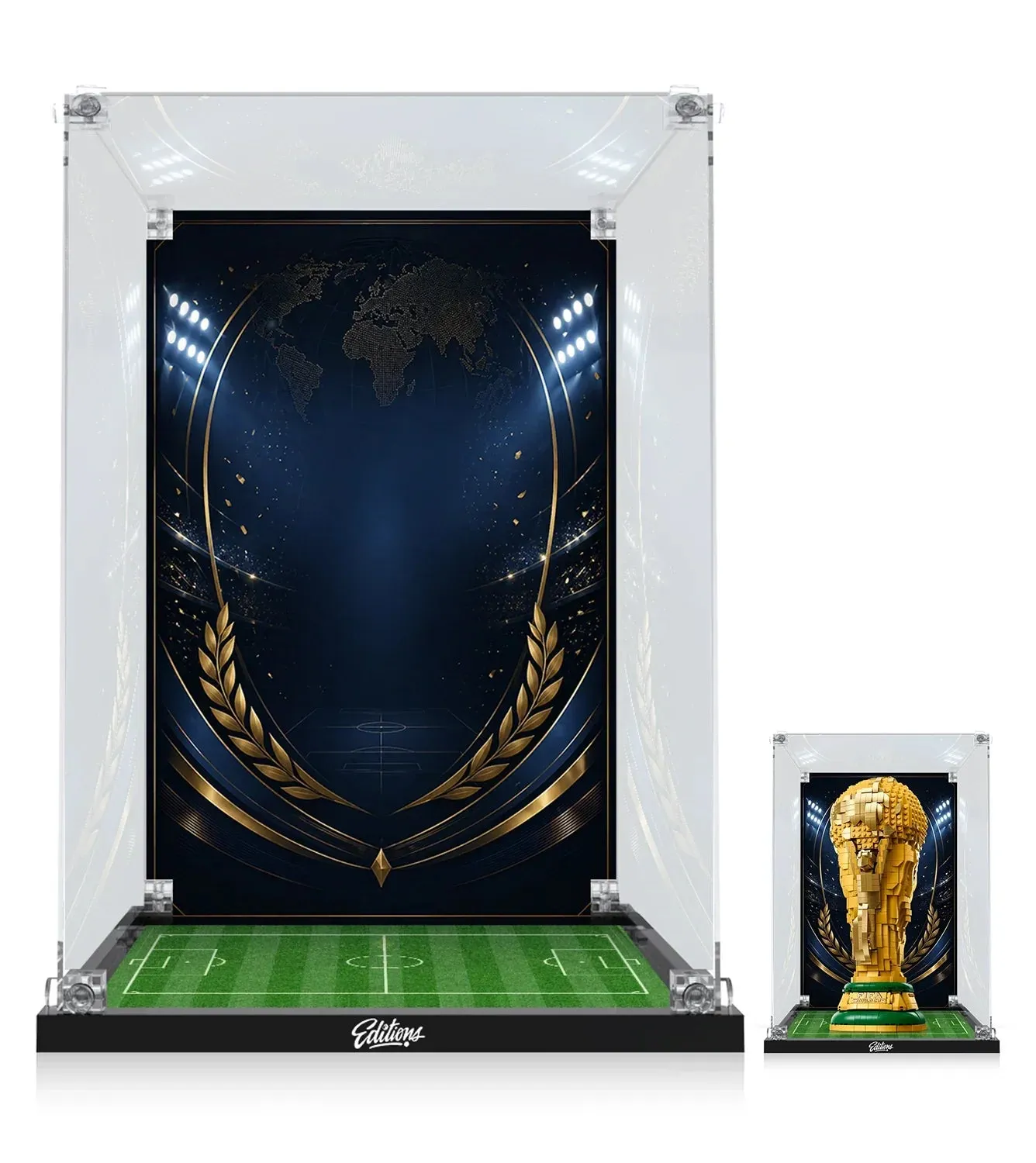 Premium eksponavimo dėžė, suderinama su LEGO® FIFA World Cup™ Official Trophy 43020 – 2026 m. leidimas — 2