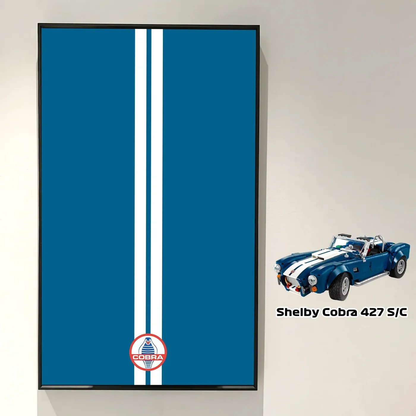Sieninis eksponavimo rėmas, suderinamas su LEGO® Icons Shelby Cobra 427 S/C 10357 — 8