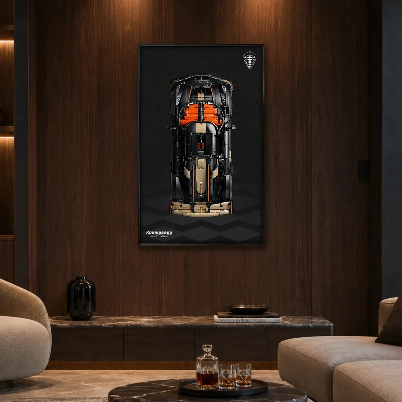 Wall Display Frame for LEGO Technic™ Koenigsegg Sadair's Spear Megacar 42232 — 14