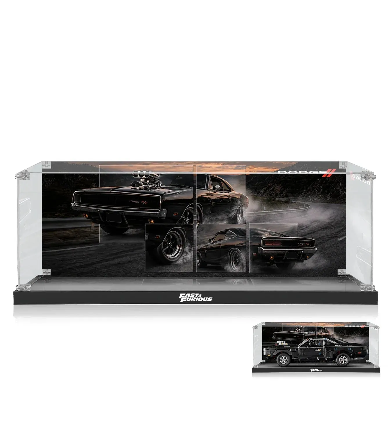 Display Case for LEGO® Technic™ Fast Furious Dodge Charger R/T 42231 — 2