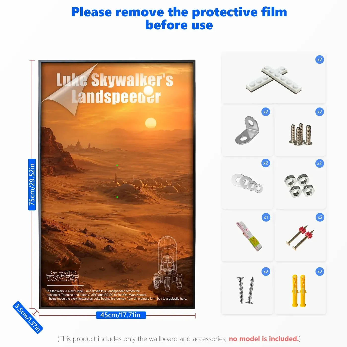 Wand-Displayrahmen für LEGO Star Wars™ Luke Skywalker’s Landspeeder™ 75341 — 3
