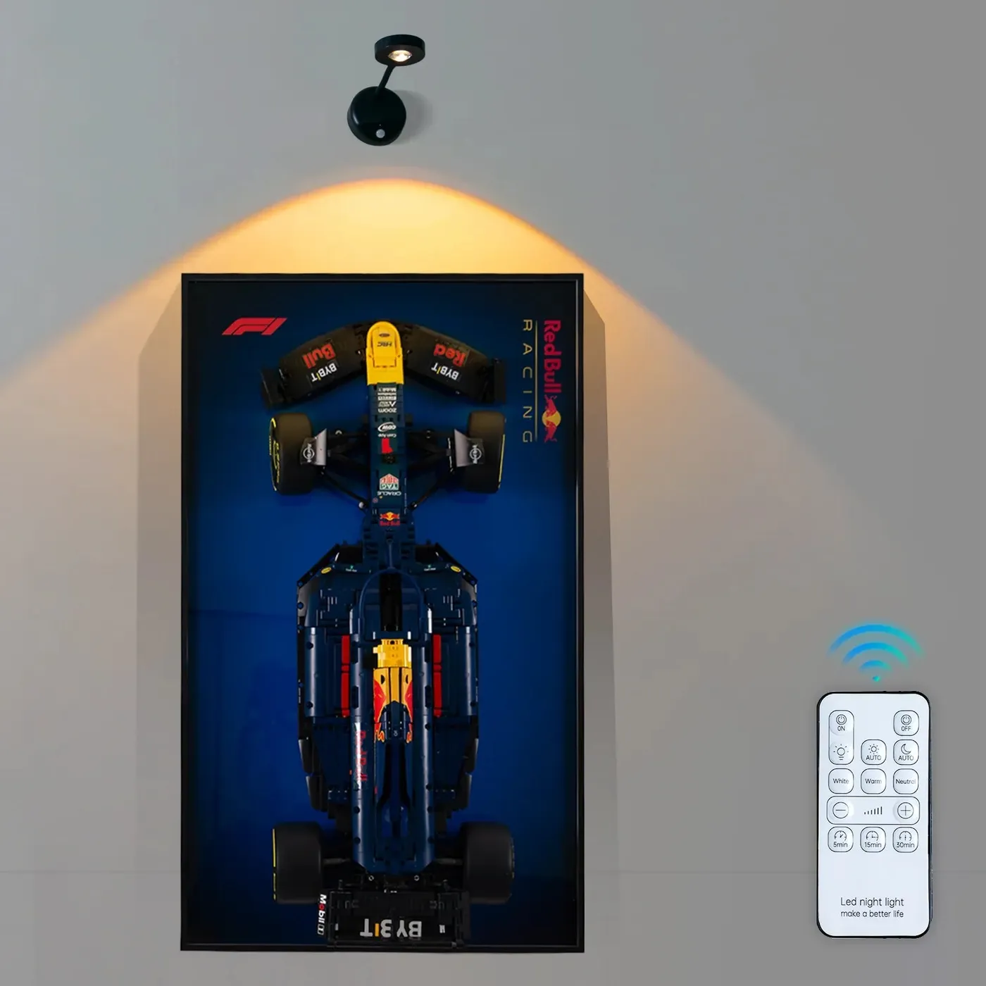 LED-lampa som matchar displayramen | Trådlös uppladdningsbar LED-vägglampa | Fjärrkontroll, rörelsesensor | — 10