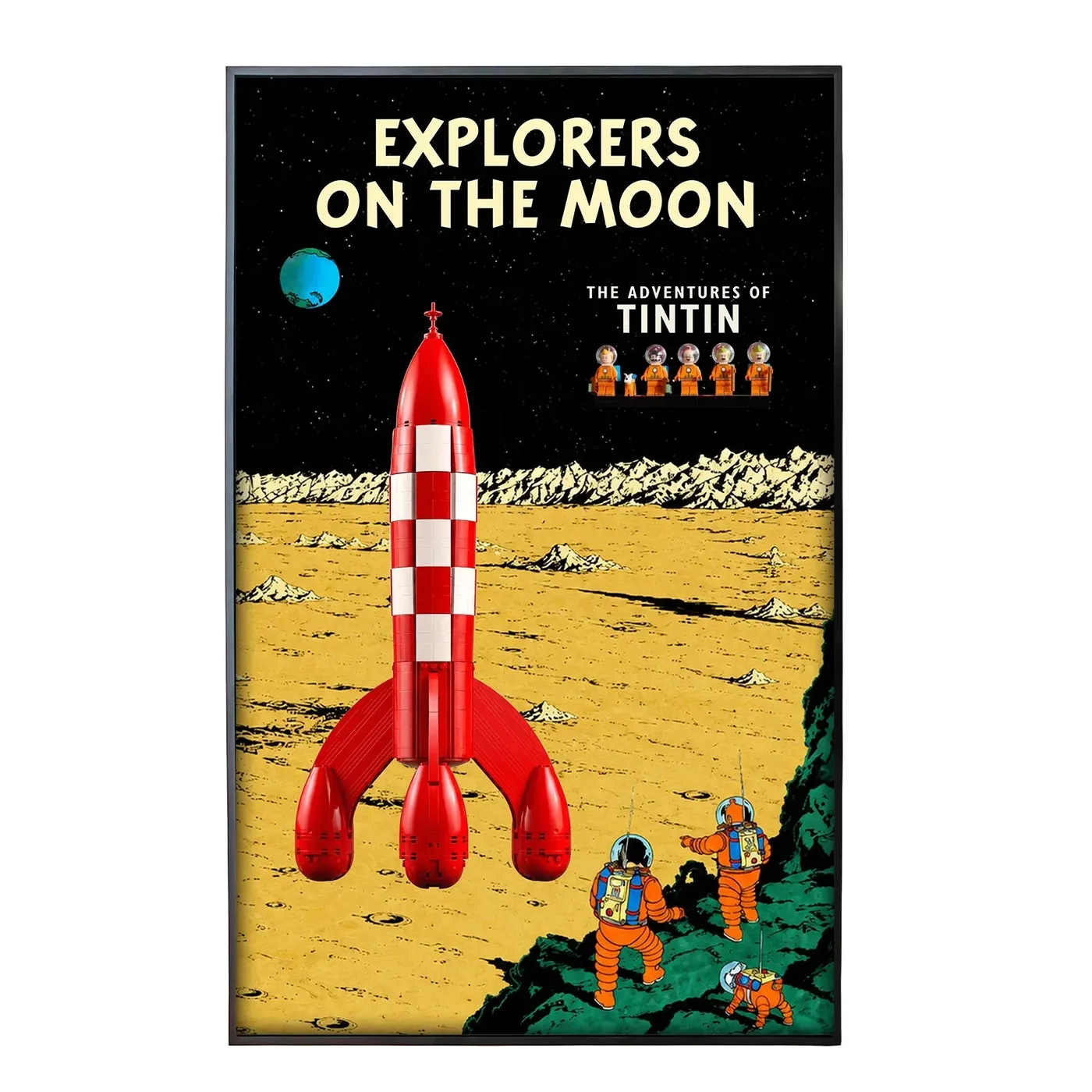 Ramka ekspozycyjna na ścianę do LEGO Ideas Tintin® Moon Rocket 21367