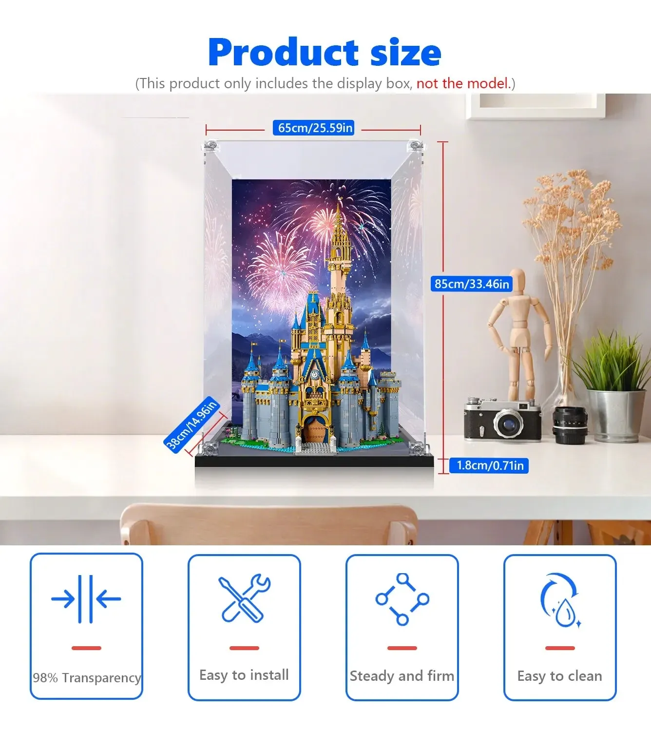Display case for LEGO® Disney Mickey and Friends Disney Castle 43222 — 4
