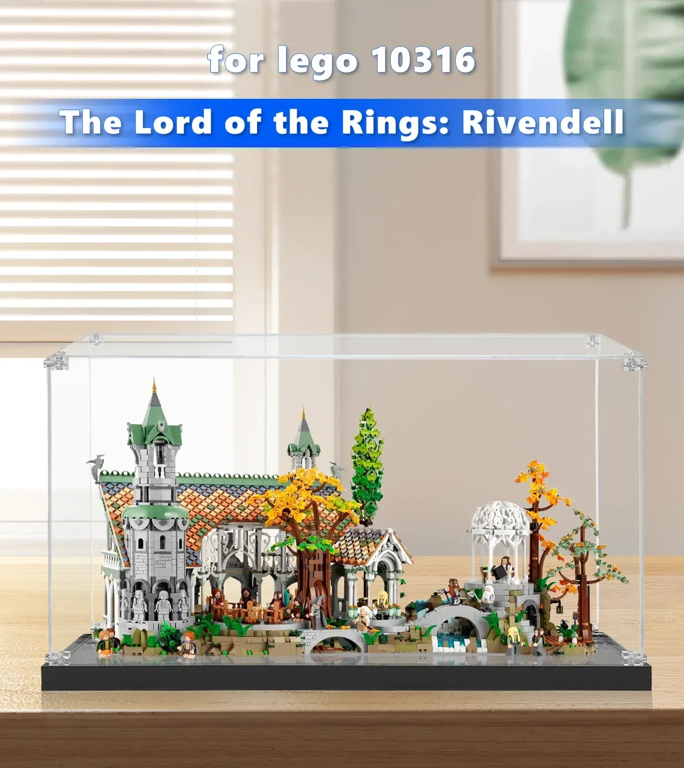 Aukščiausios kokybės akrilinė eksponavimo dėžė LEGO® Icons THE LORD OF THE RINGS: RIVENDELL™ (10316) — 4