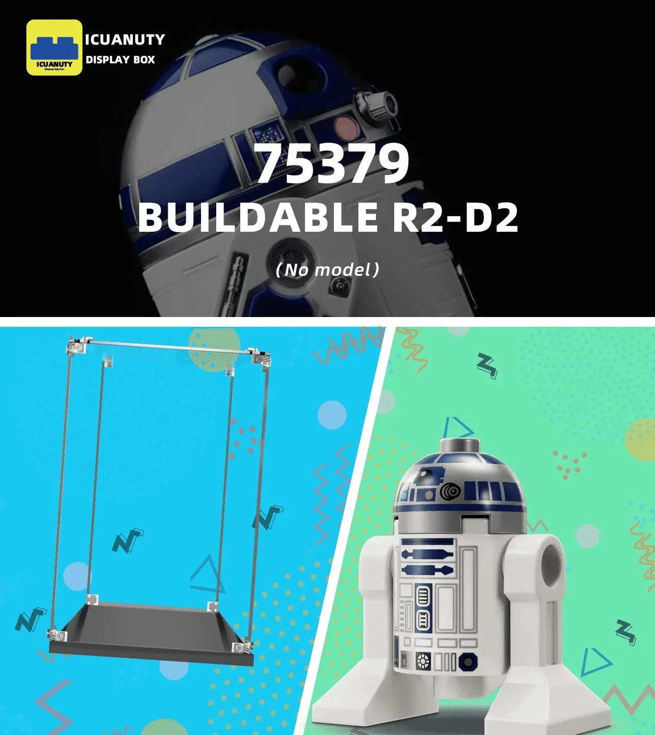 Gablota ekspozycyjna do LEGO Buildable R2-D2 75379 — 5